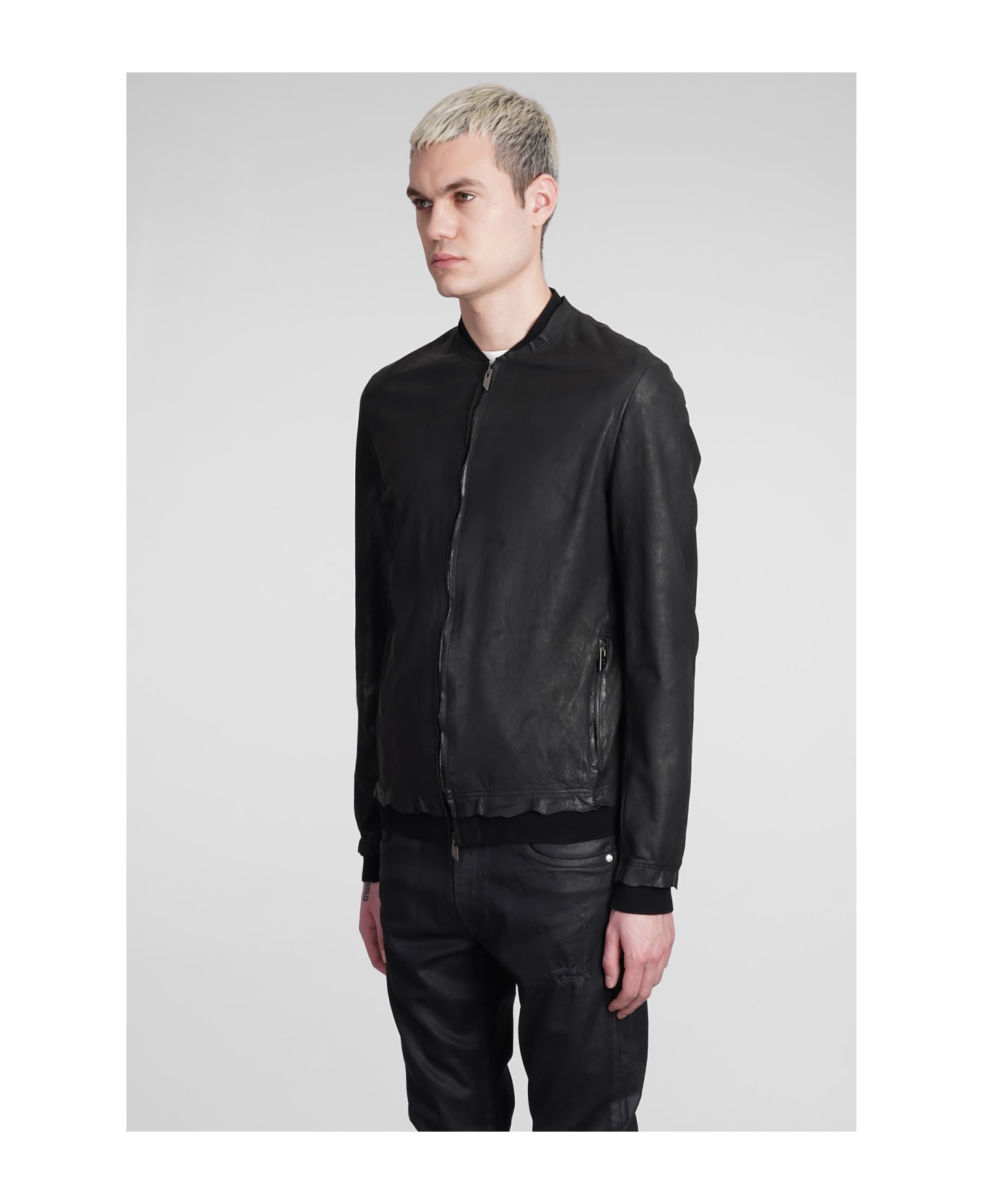Salvatore Santoro Casual Jacket In Black Leather - black