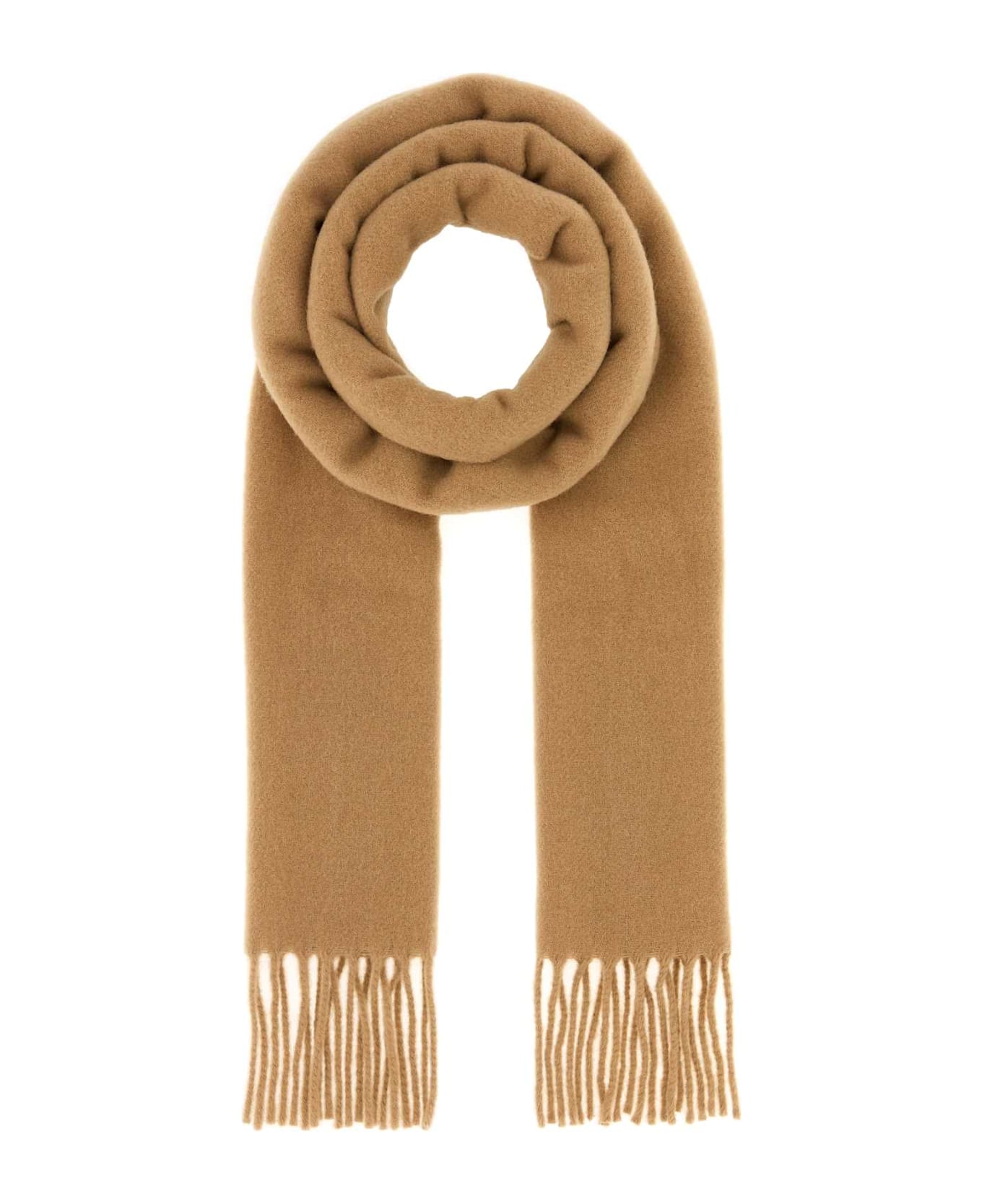 Ami Alexandre Mattiussi Camel Wool Scarf - CAMEL