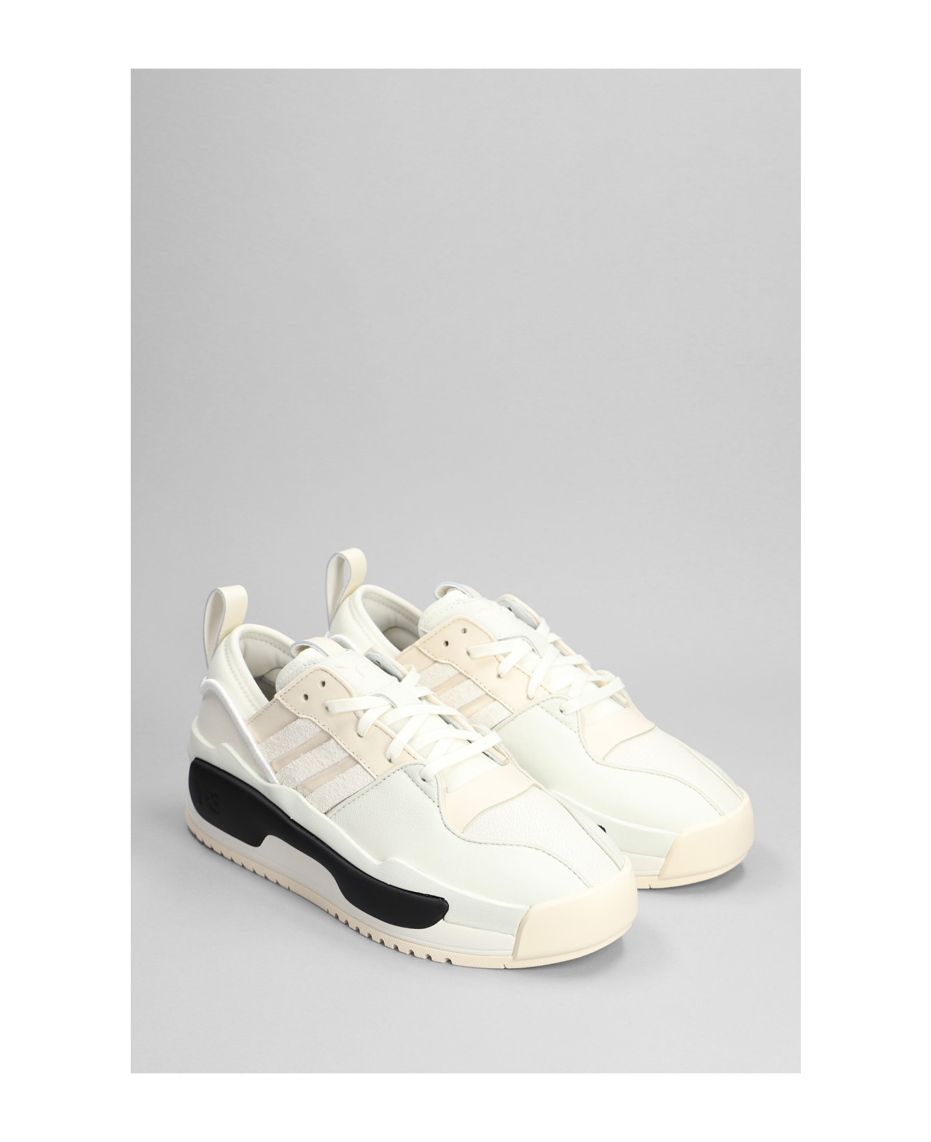 Y-3 Rivalry White Leather Sneakers - OFF WHITE WONDER WHITE (White)