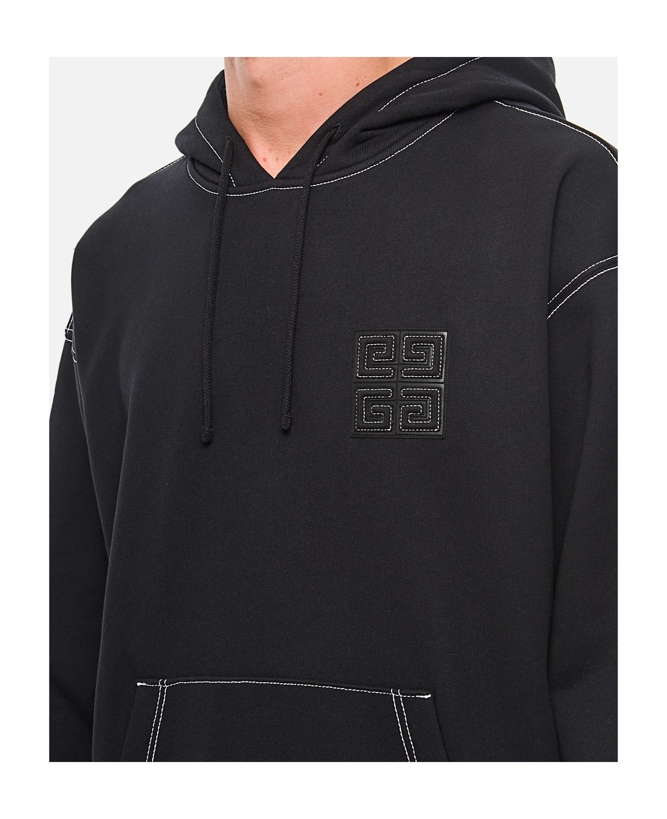 Givenchy Cotton Hoodie - BLACK WHITE