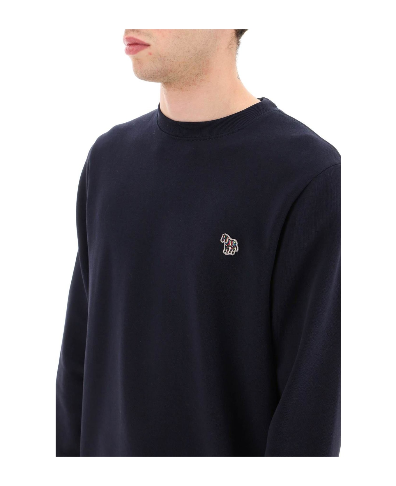 Paul Smith Zebra Logo Sweatshirt In Organic Cotton - BLUE
