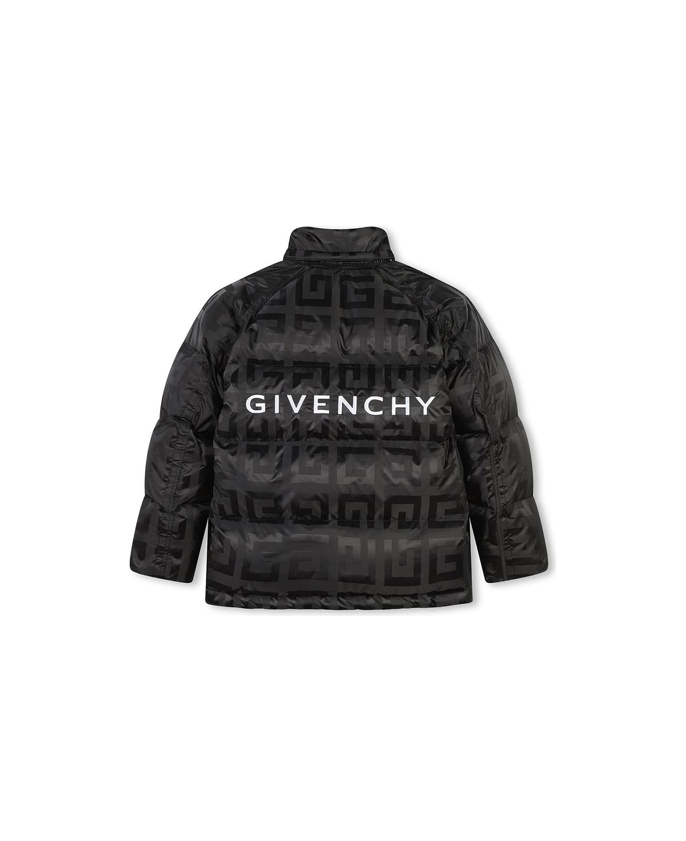 Givenchy Black Down Jacket With 4g Pattern - Black