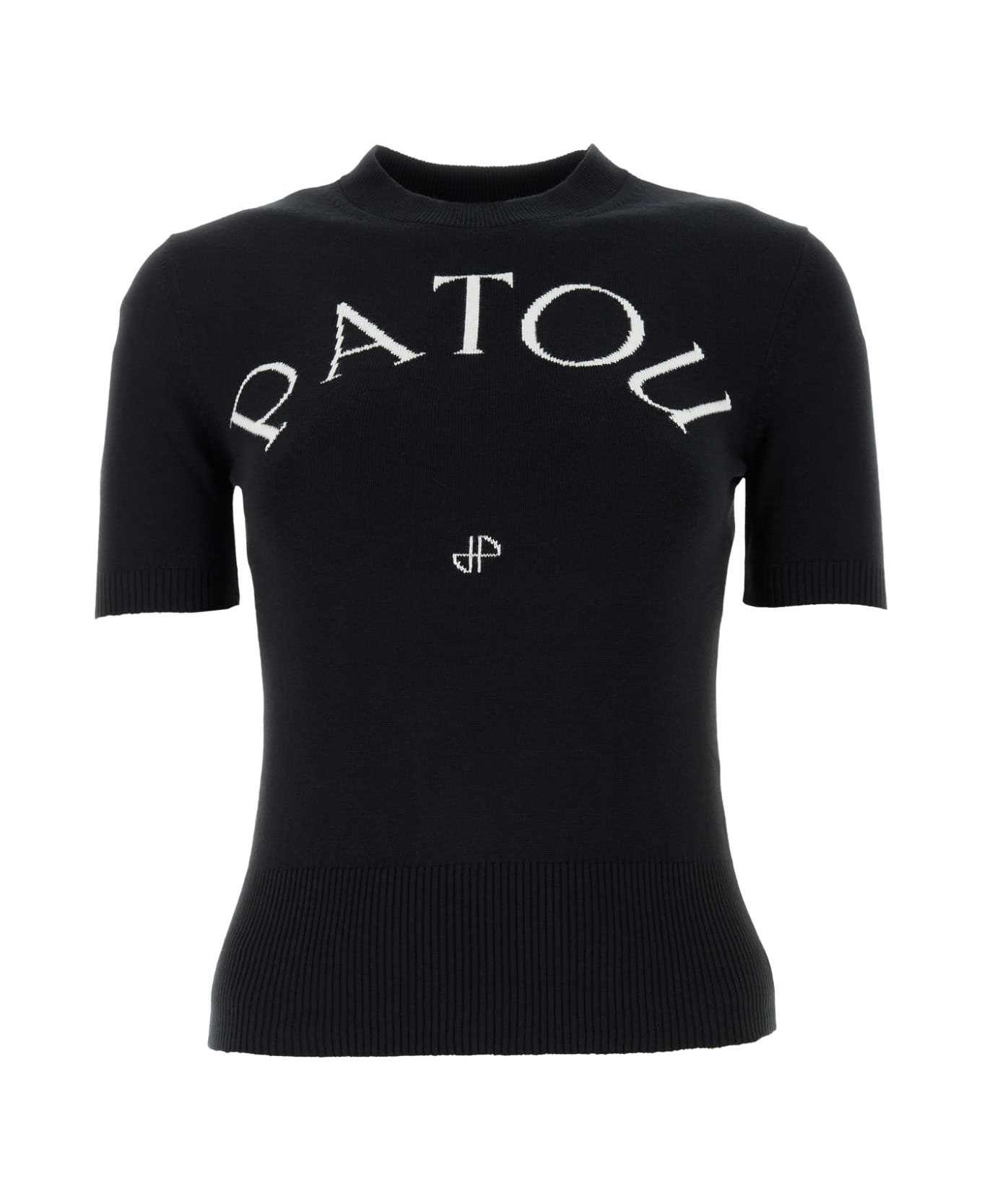 Patou Black Cotton Blend T-shirt - BLACK