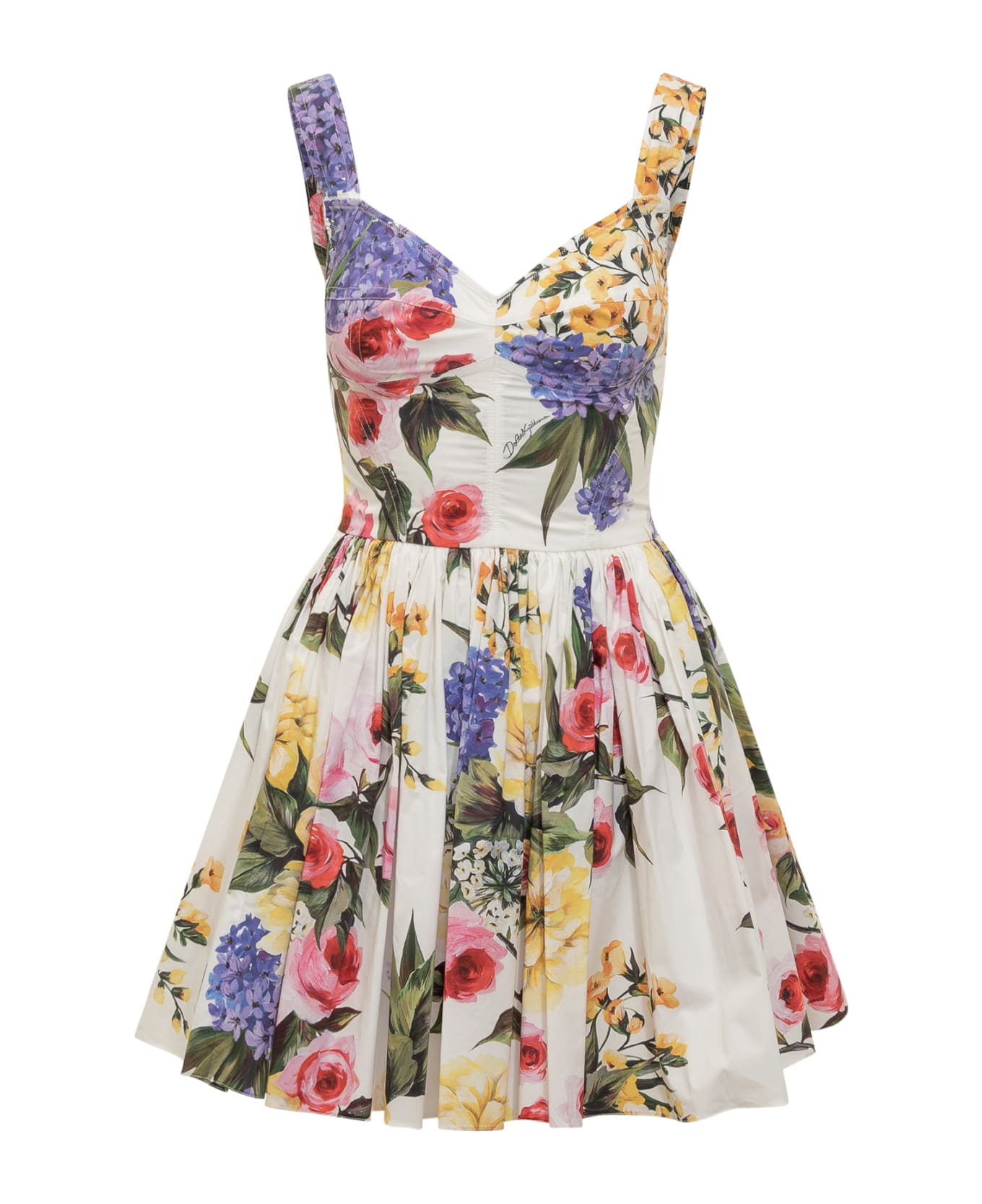Dolce & Gabbana Garden Printed Mini Corset Dress - Multicolor