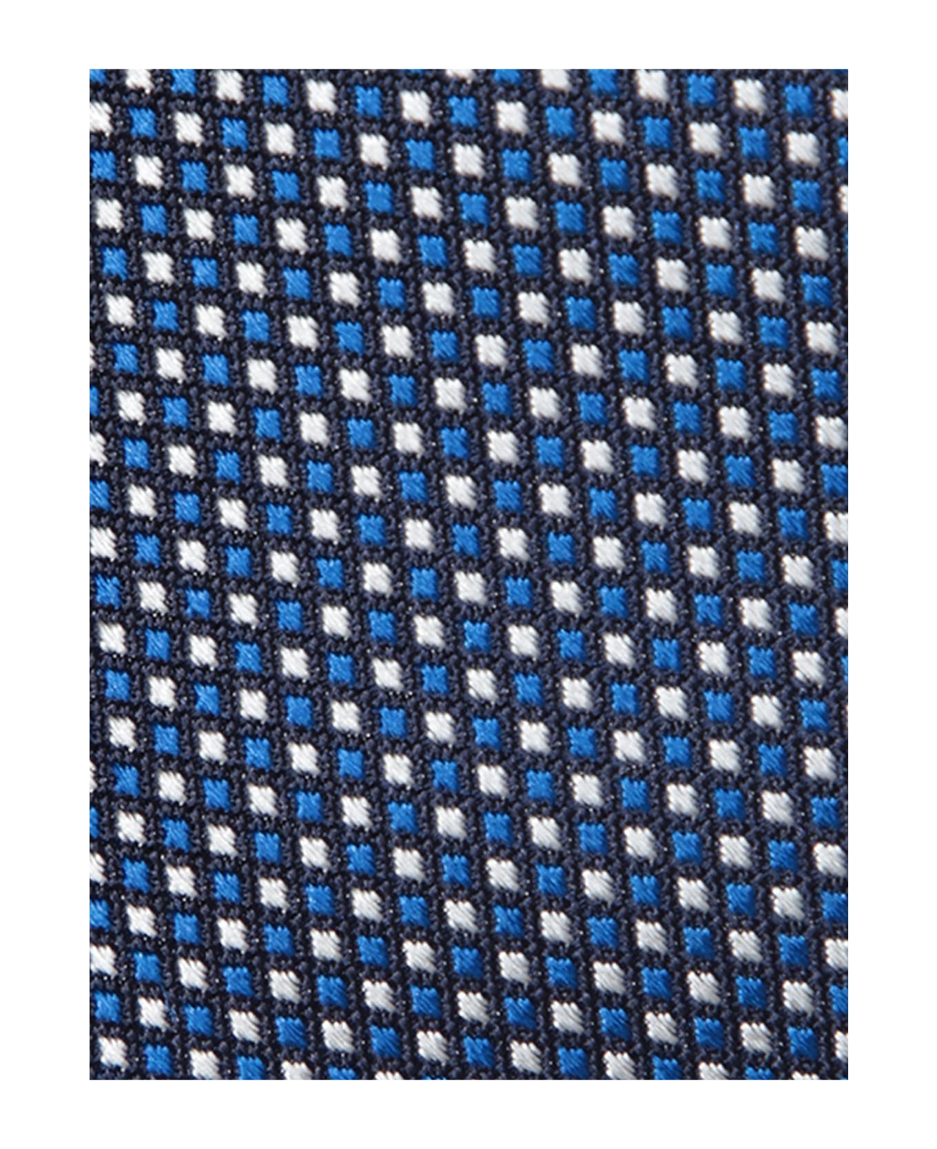 Kiton Micro Beige/blue Tie - Blue