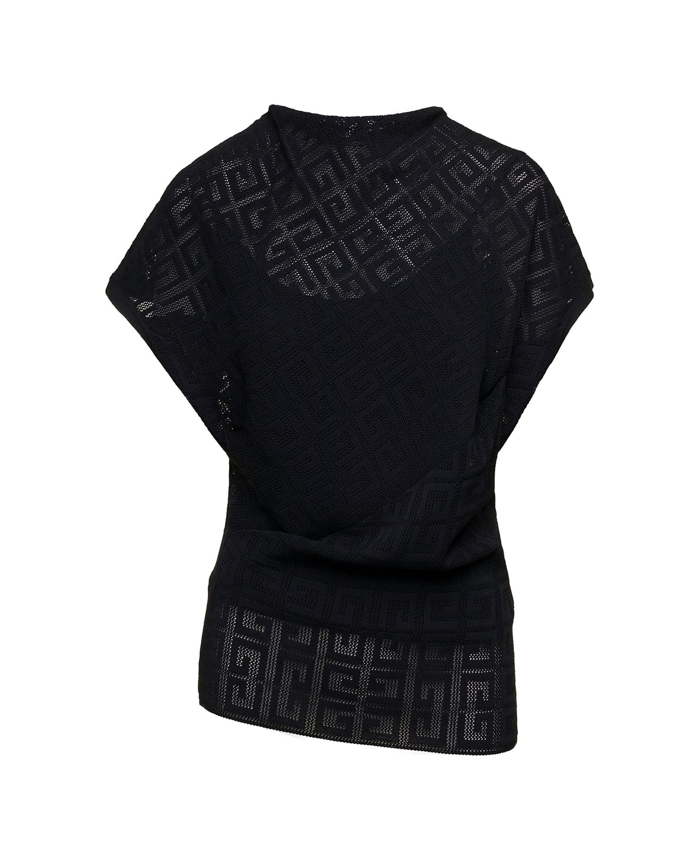 Givenchy Draped Short Sleeves Top - Black