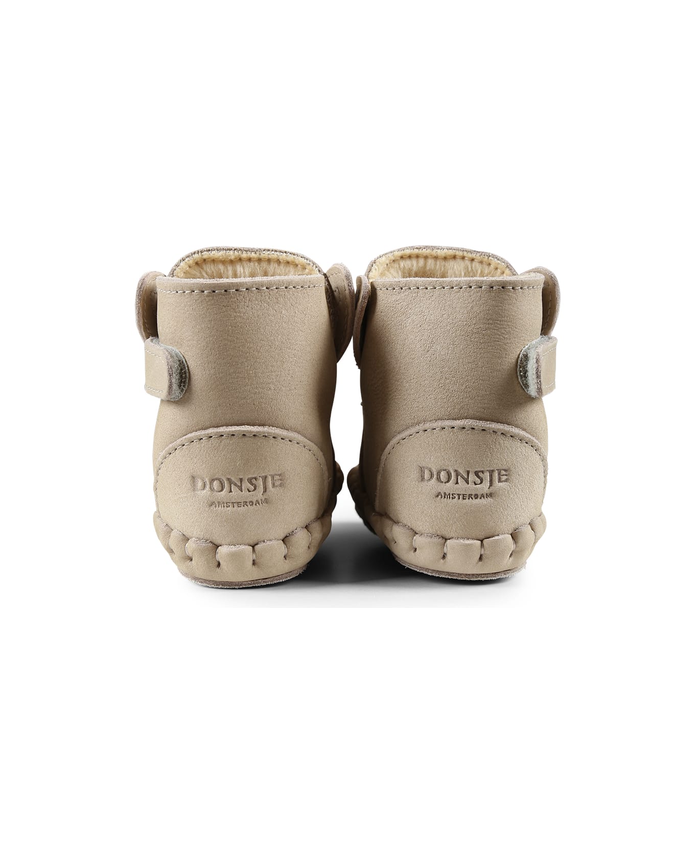 Donsje Beige Ankle Boots For Babykids With Rabbit - Beige