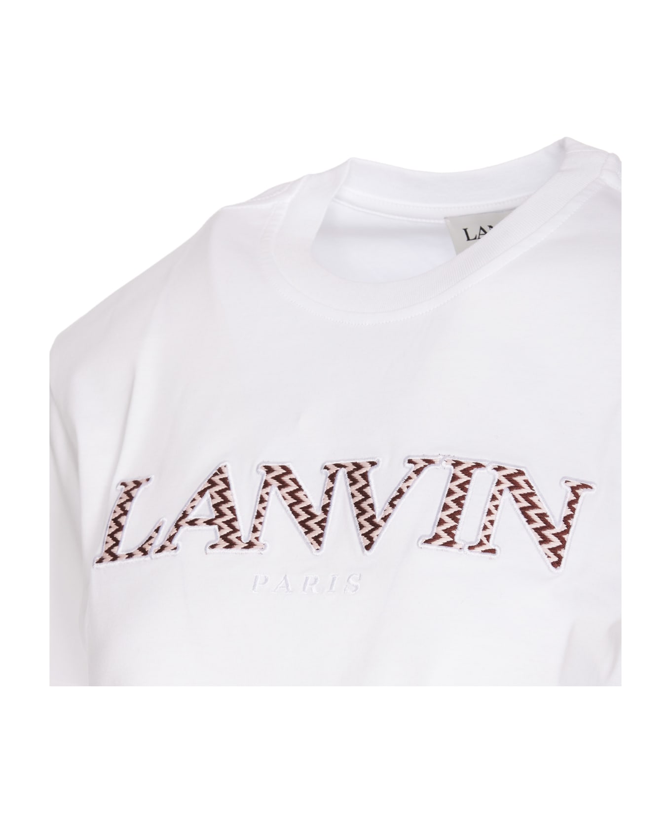 Lanvin Cropped Logo Lanvin Paris T-shirt - White Tシャツ