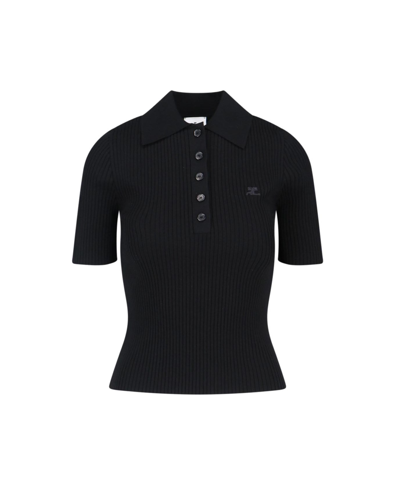 Courrèges Logo Polo Shirt - Black