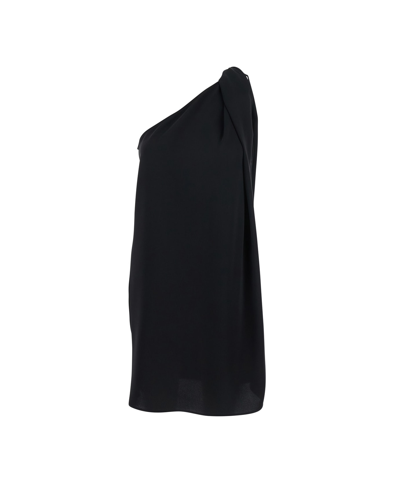 Parosh Black One-shoulder Dress With Neckline In Tech Fabric Woman - Black