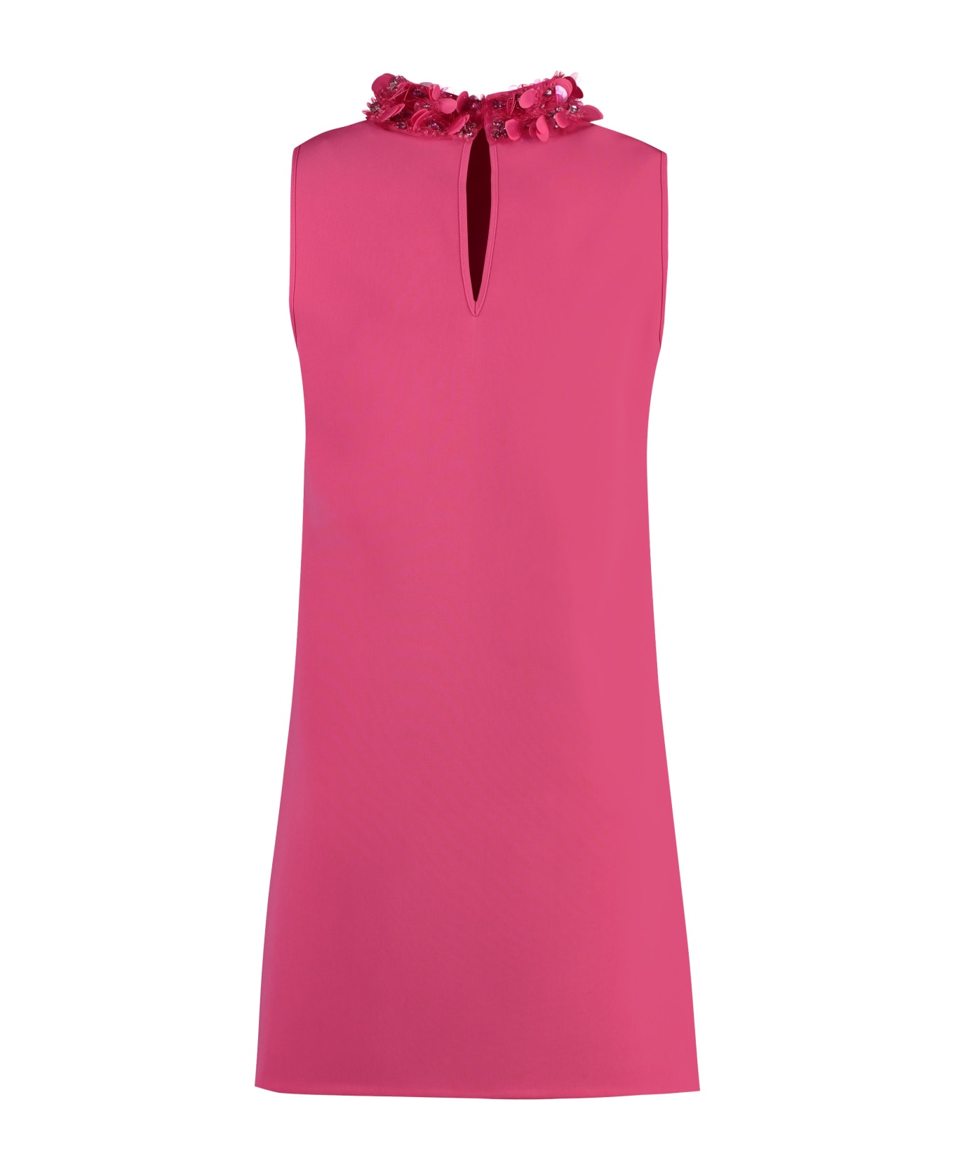 Parosh Dress With Floral Applications - Bubble Pink