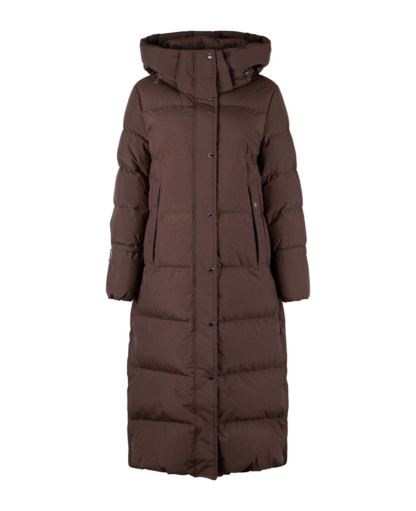 Moorer Breuil Long Hooded Down Jacket - brown