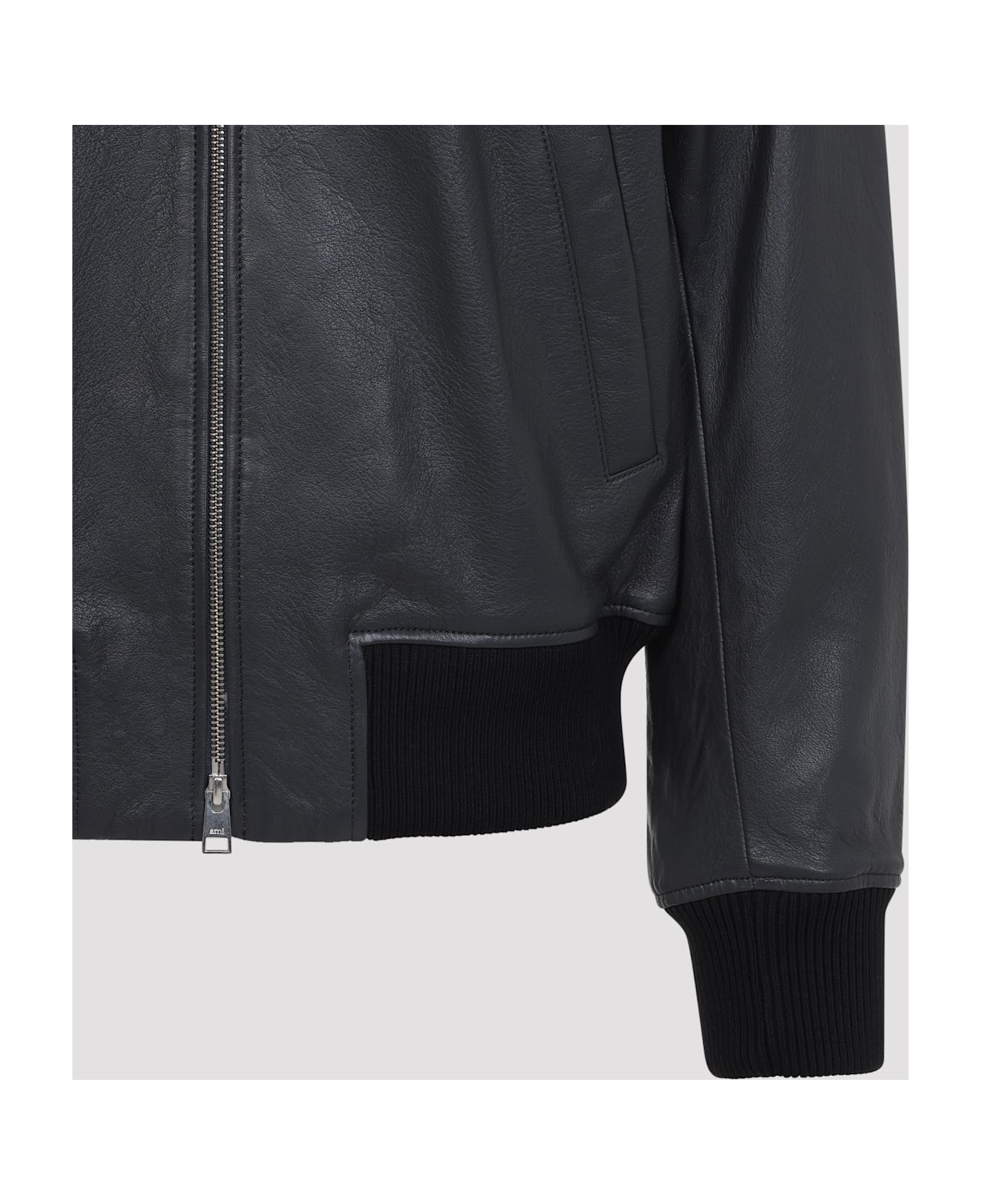 Ami Alexandre Mattiussi Zipped Jacket - Anthracite レザージャケット