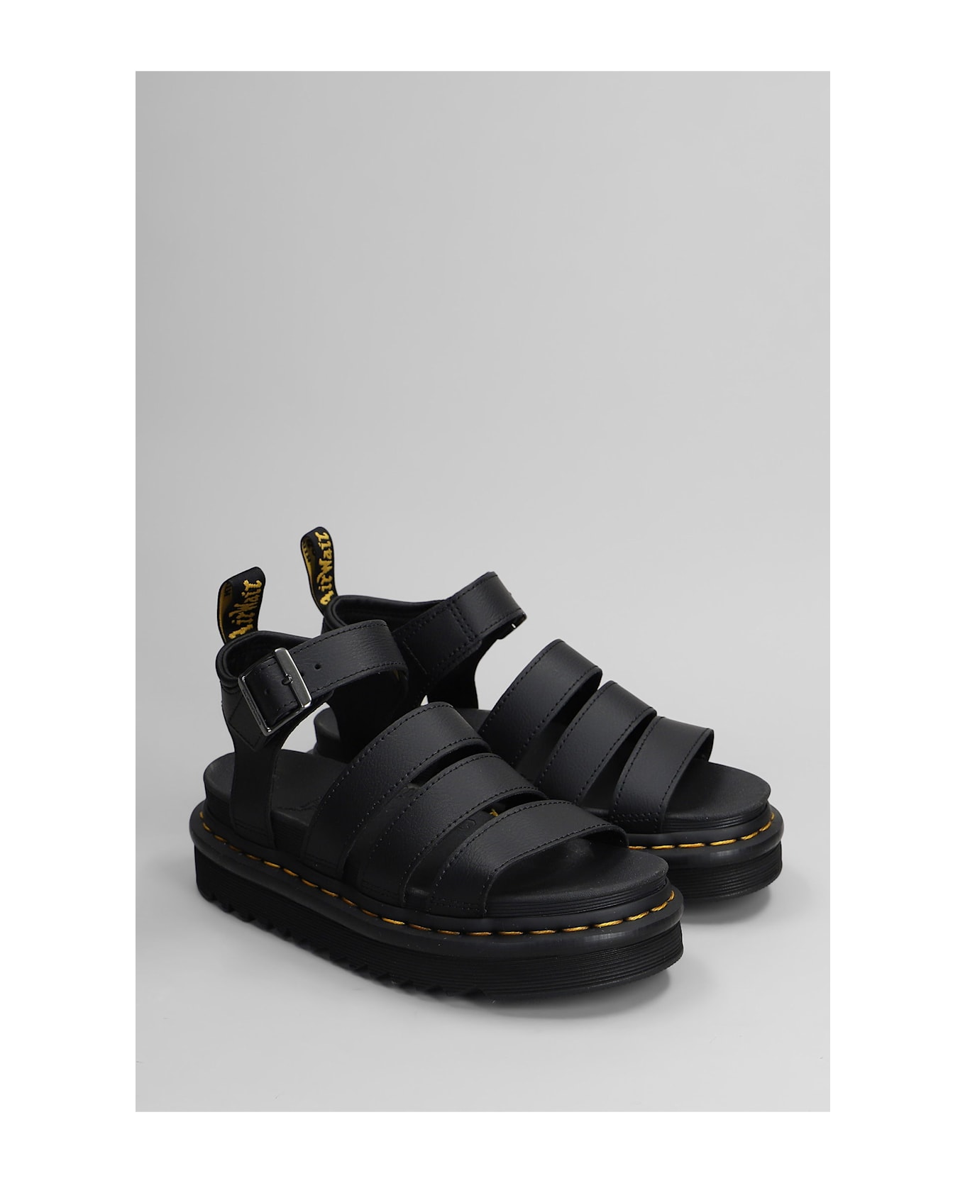 Dr. Martens Blaire Sandals In Black Leather - black