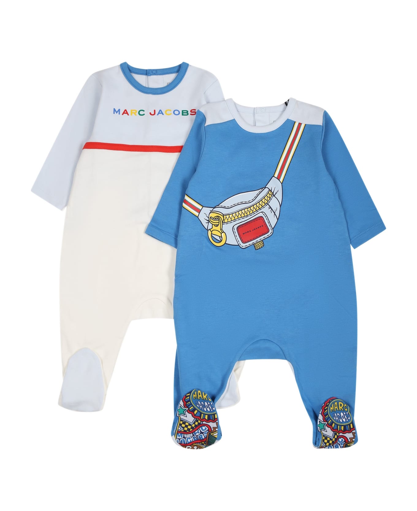 Little Marc Jacobs Light Blue Set For Baby Boy With Logo - Blu ボディスーツ＆セットアップ