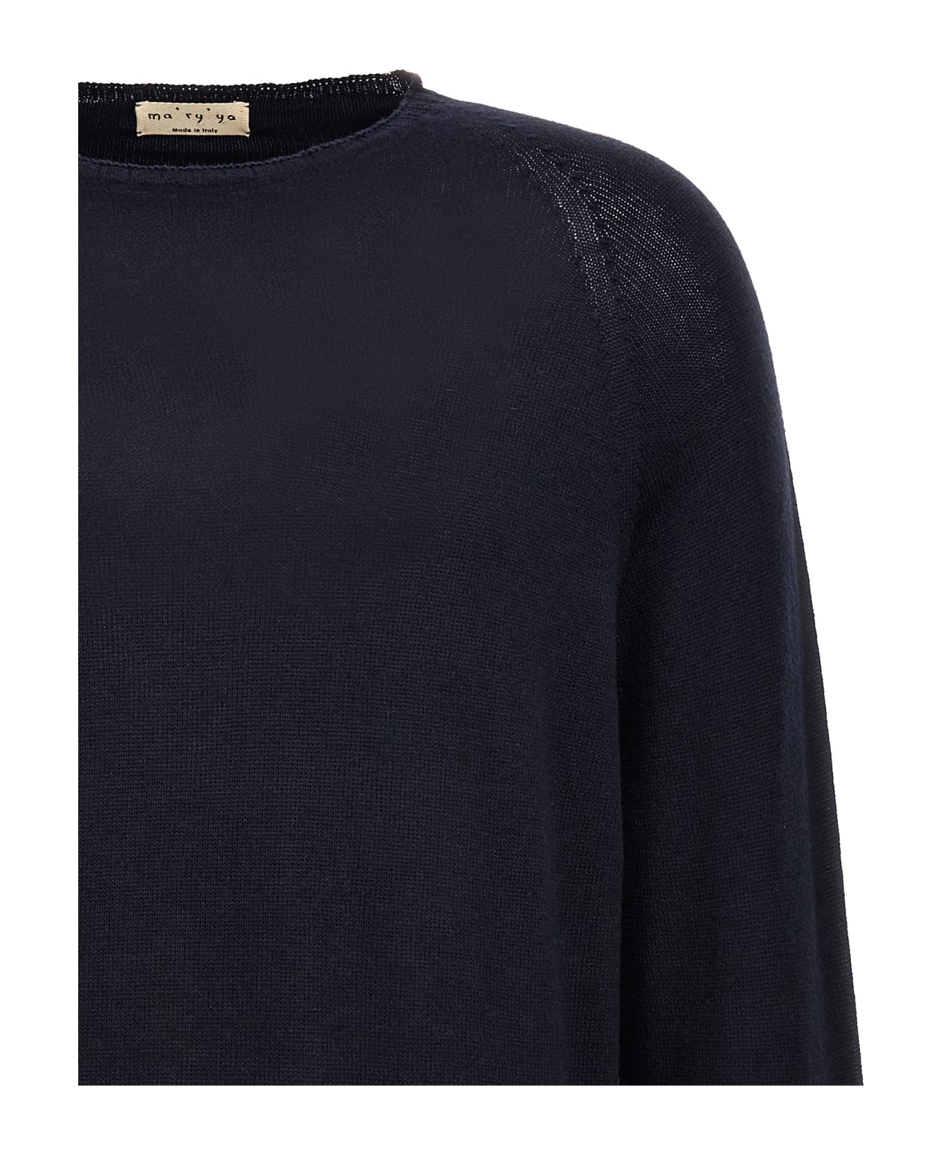 Ma'ry'ya Crew-neck Sweater - Blue ニットウェア