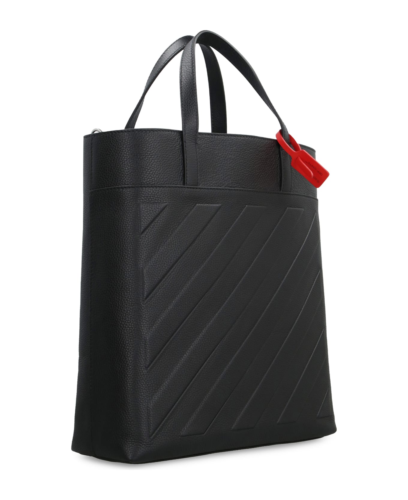 Off-White Binder Leather Tote - black トートバッグ