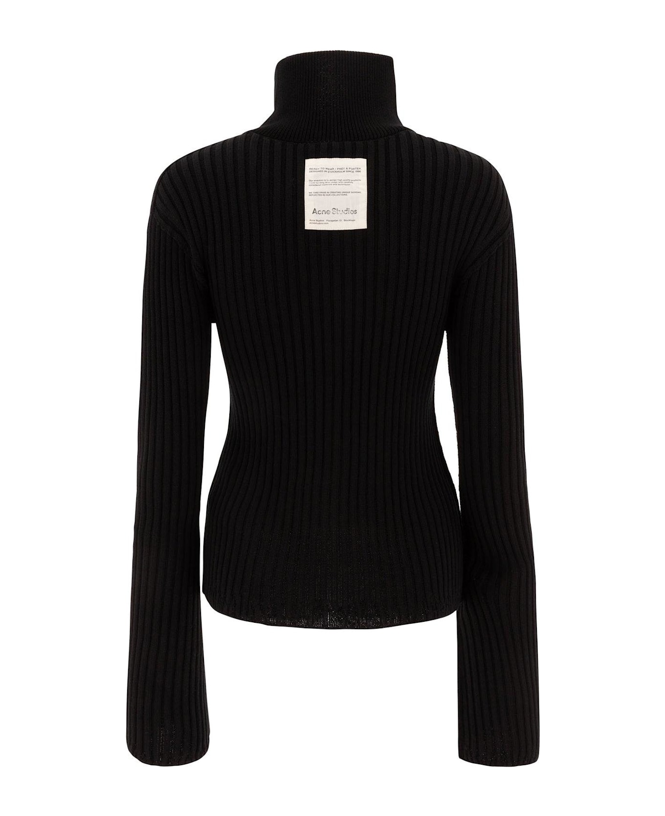 Acne Studios Zip-up High-neck Cardigan - Black