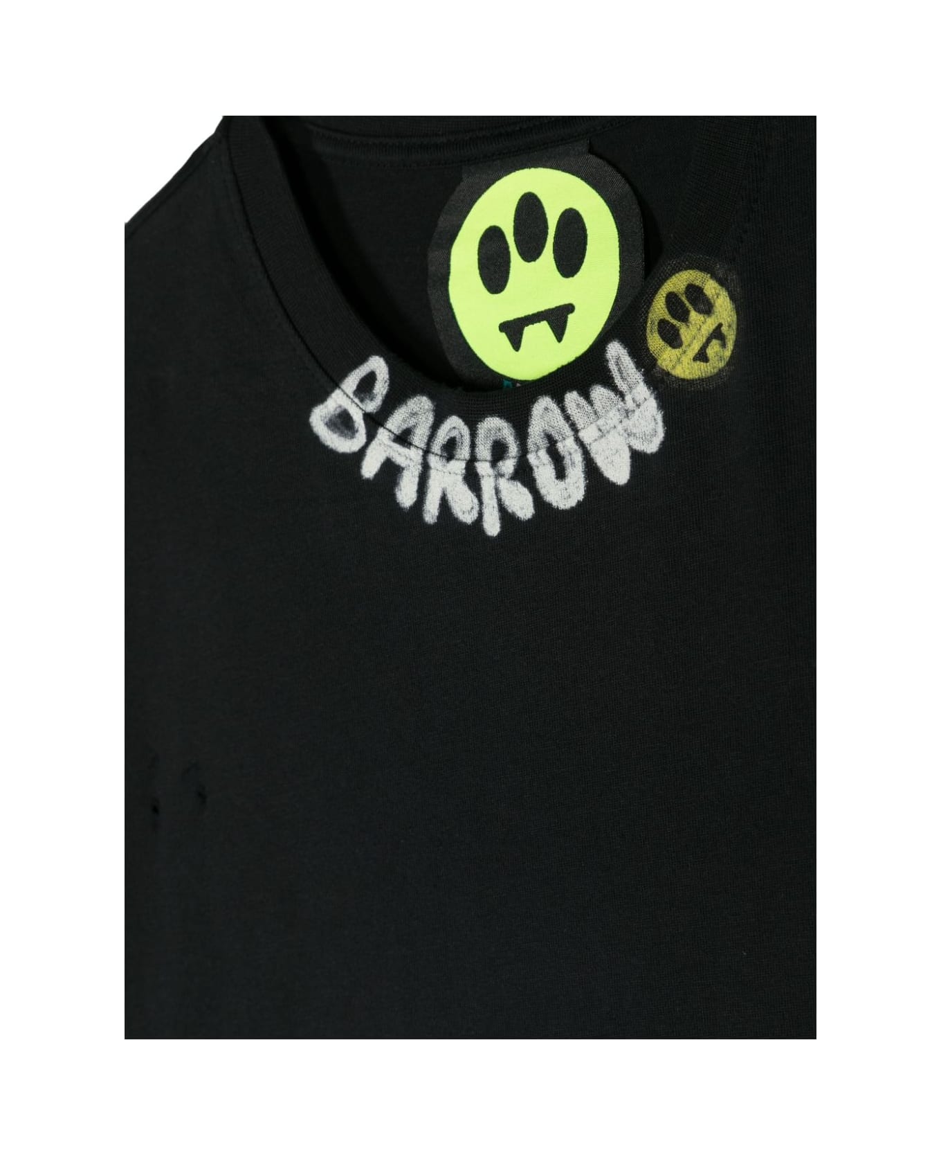 Barrow Black T-shirt With Graffiti Logo On Crew Neck - Black