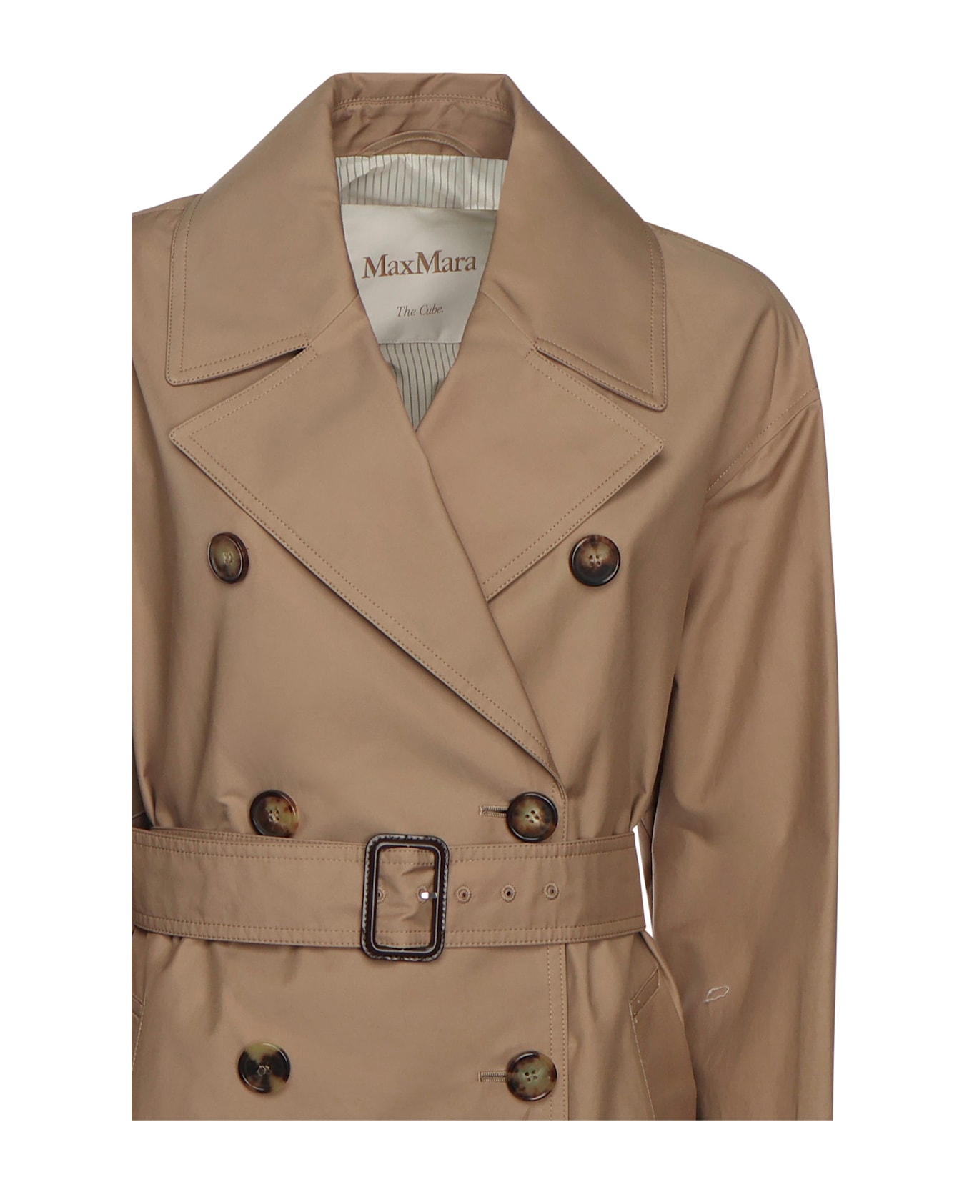 Max Mara The Cube Long Cotton Twill Trench Coat - Brown