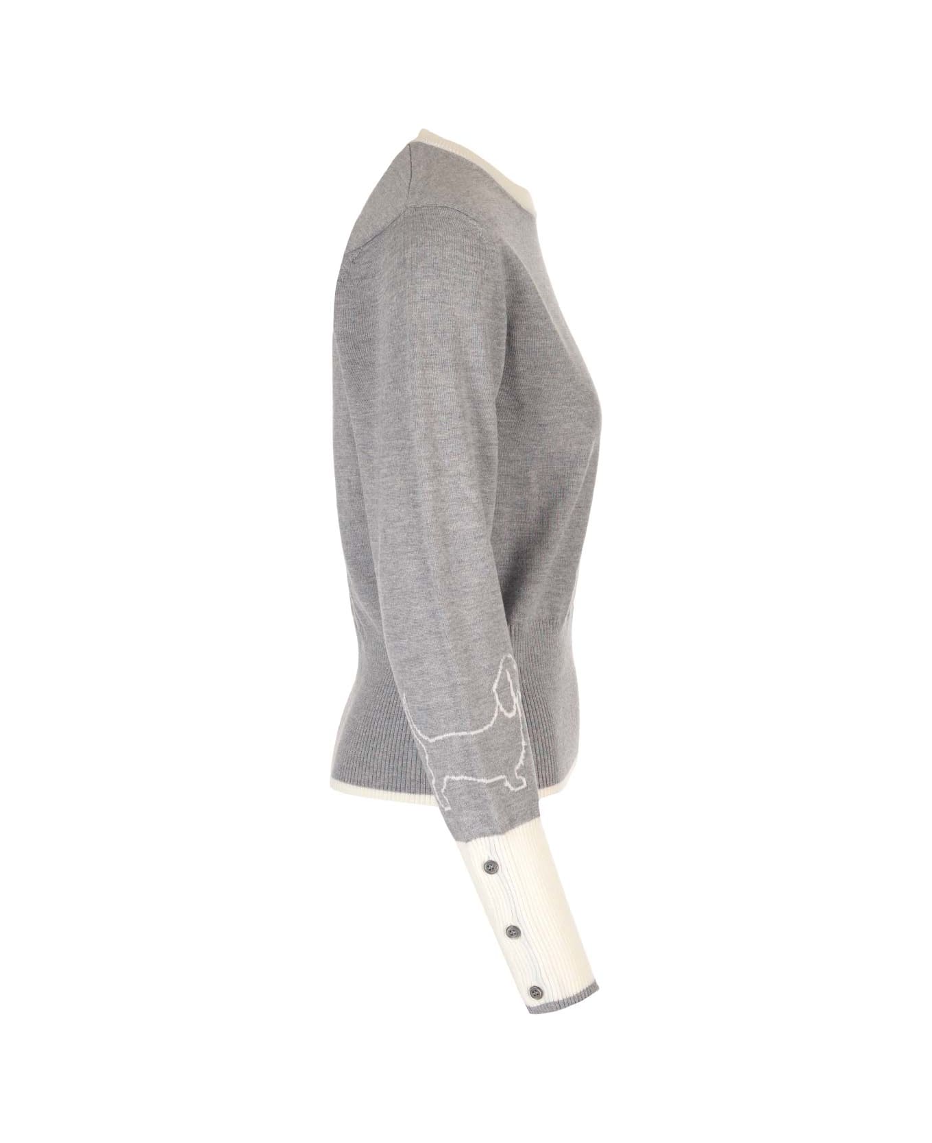 Thom Browne Merino Wool Crew-neck Sweater - Gray ニットウェア