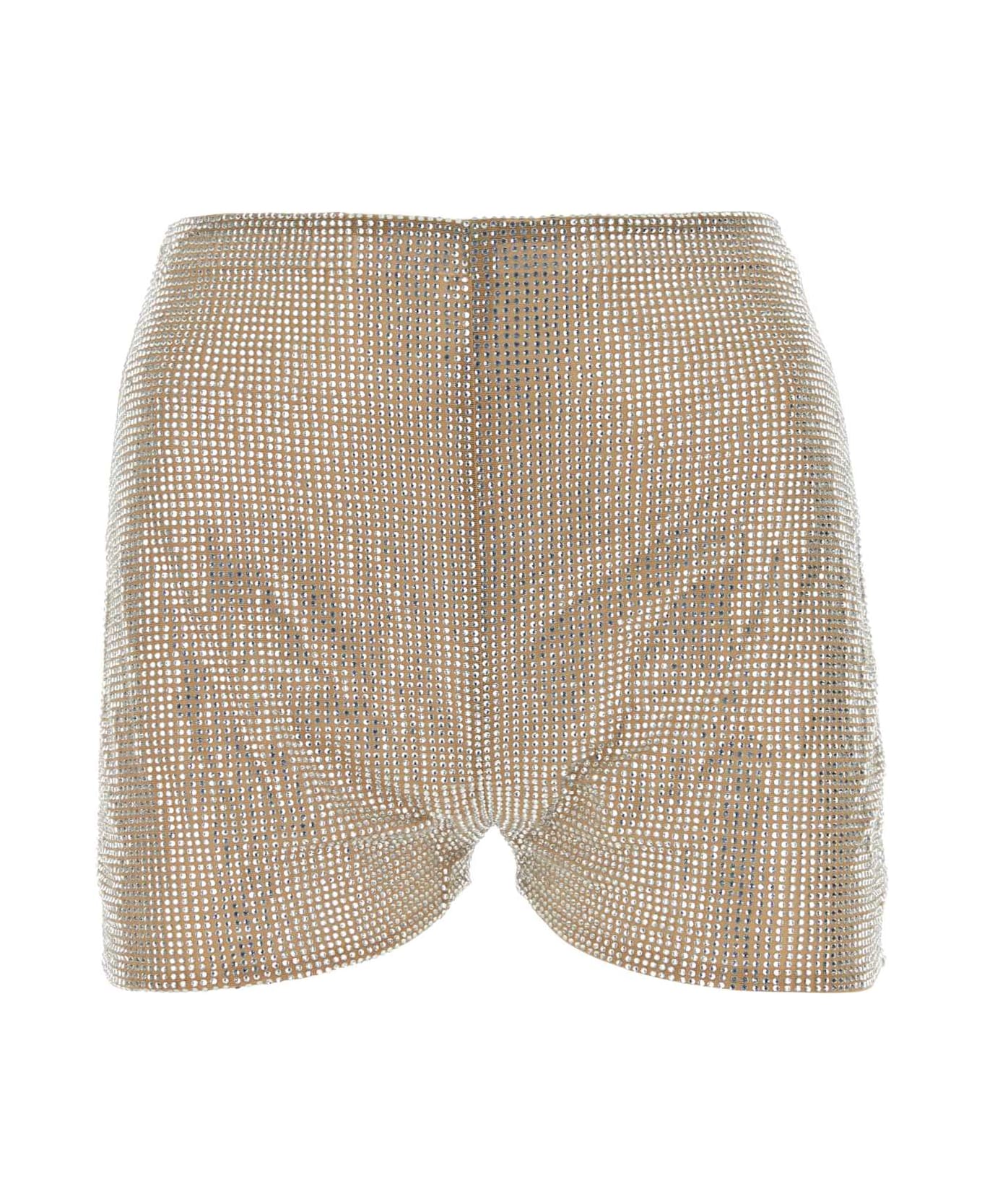 Giuseppe di Morabito Embellished Mesh Shorts - SILVER