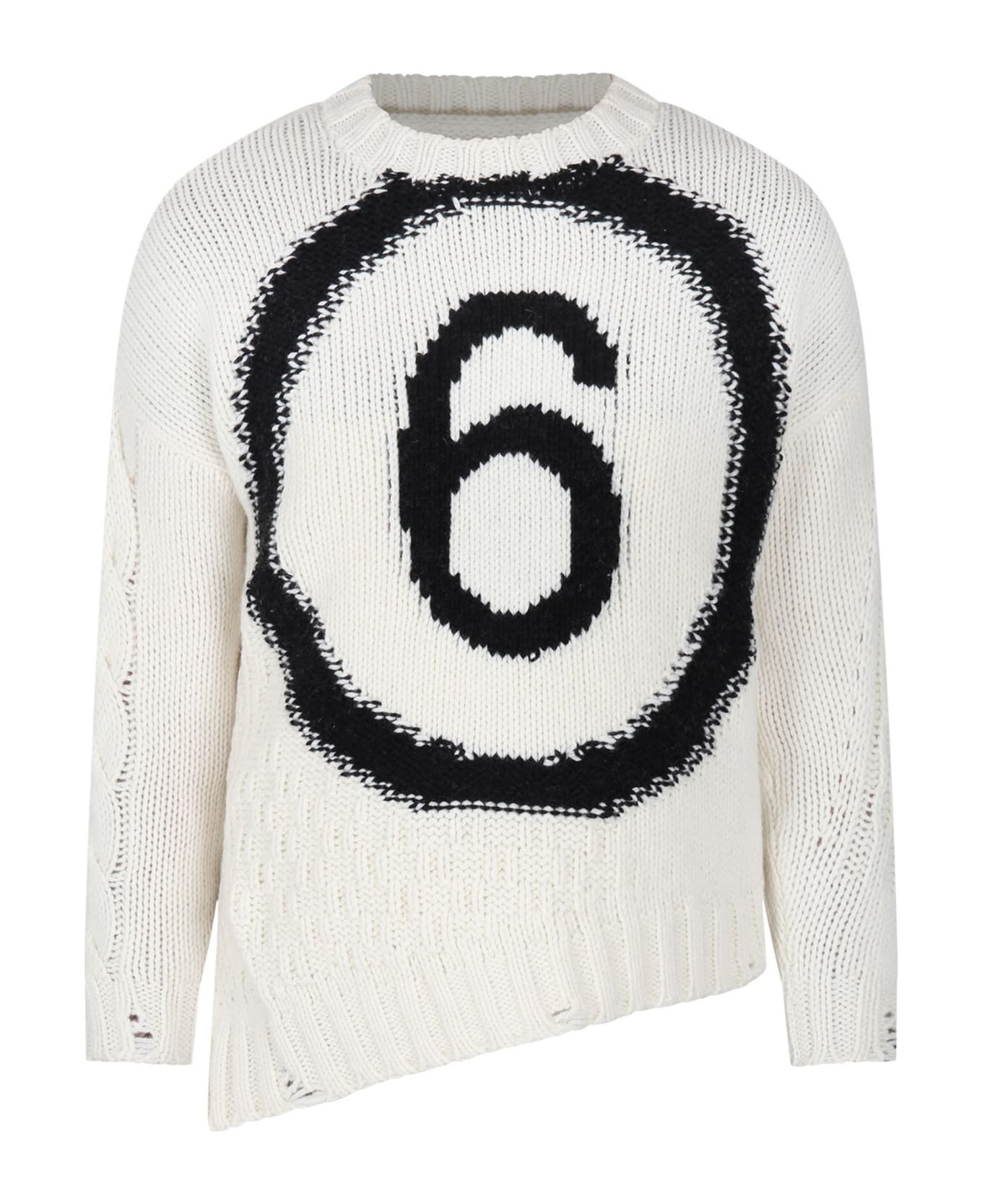 MM6 Maison Margiela White Sweater For Kids With Logo - M6101
