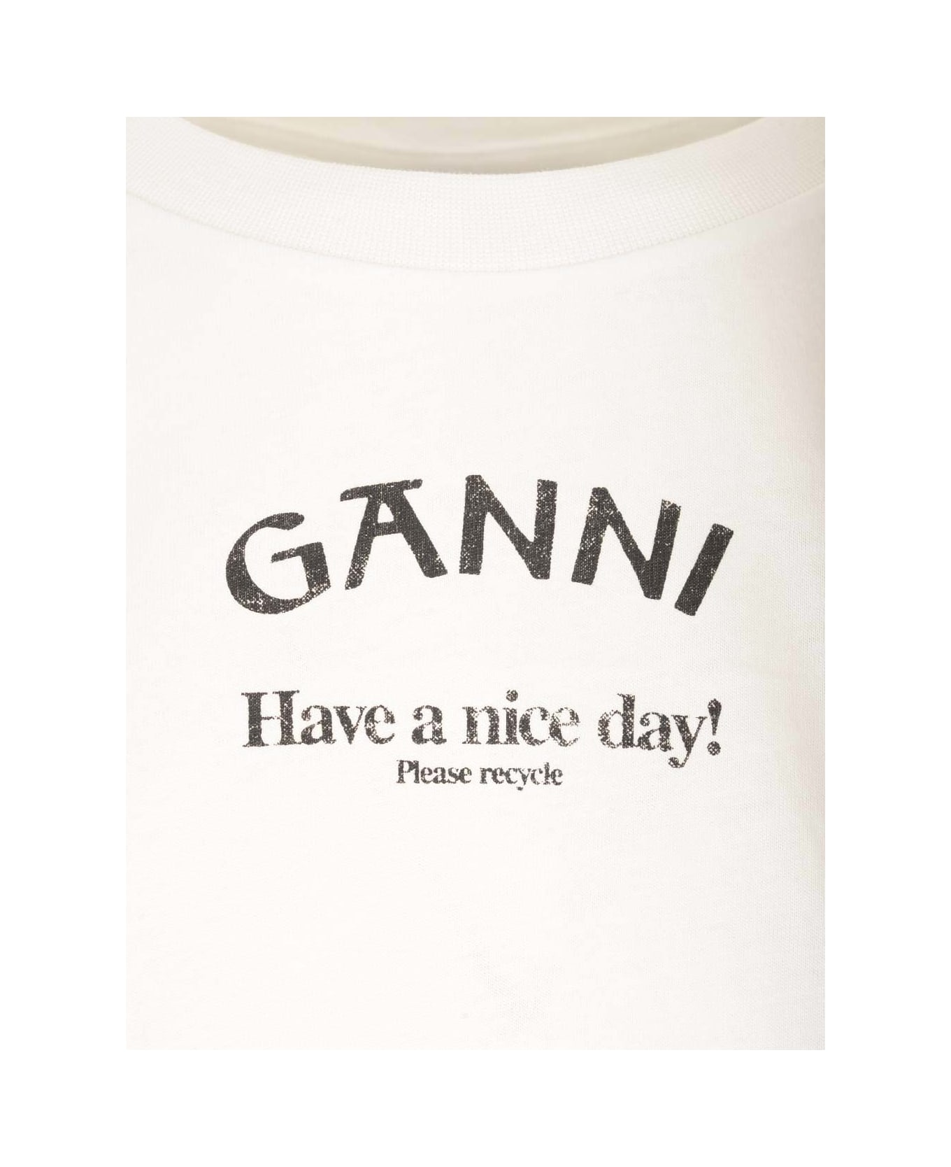 Ganni Loose Fit T-shirt - Bianco