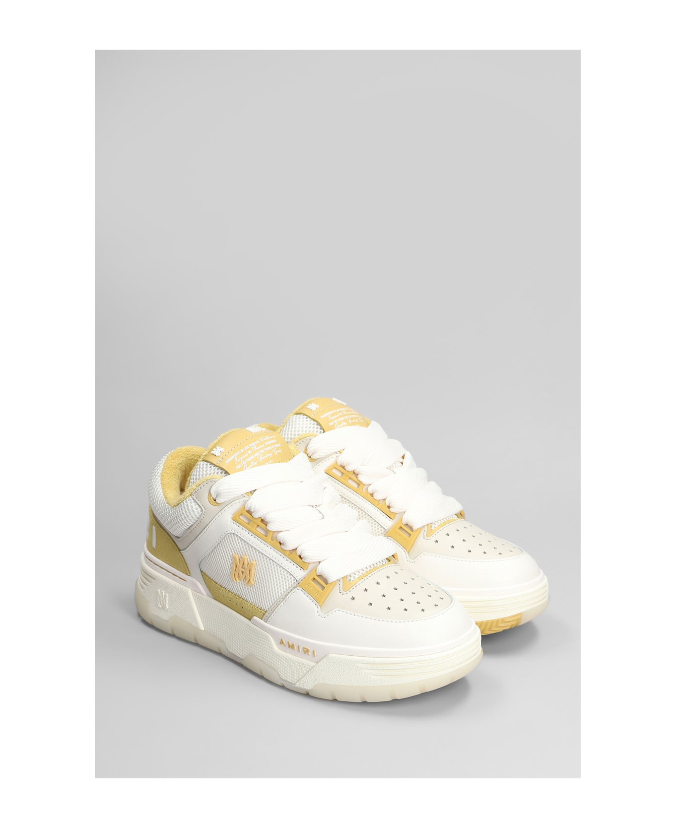 AMIRI Ma1 Sneakers In Beige Leather And Fabric - beige