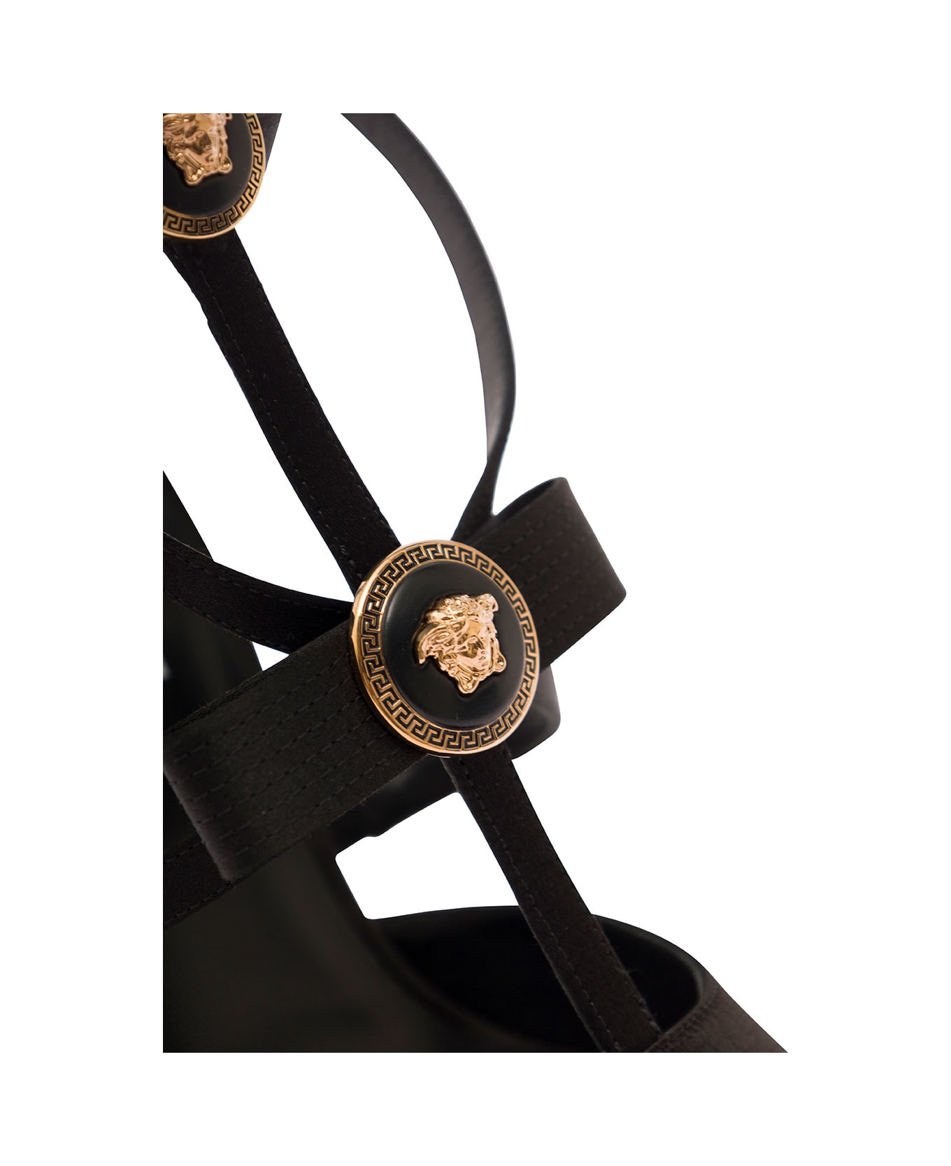 Versace Slingback 11 Medusa Bow Heels - Black