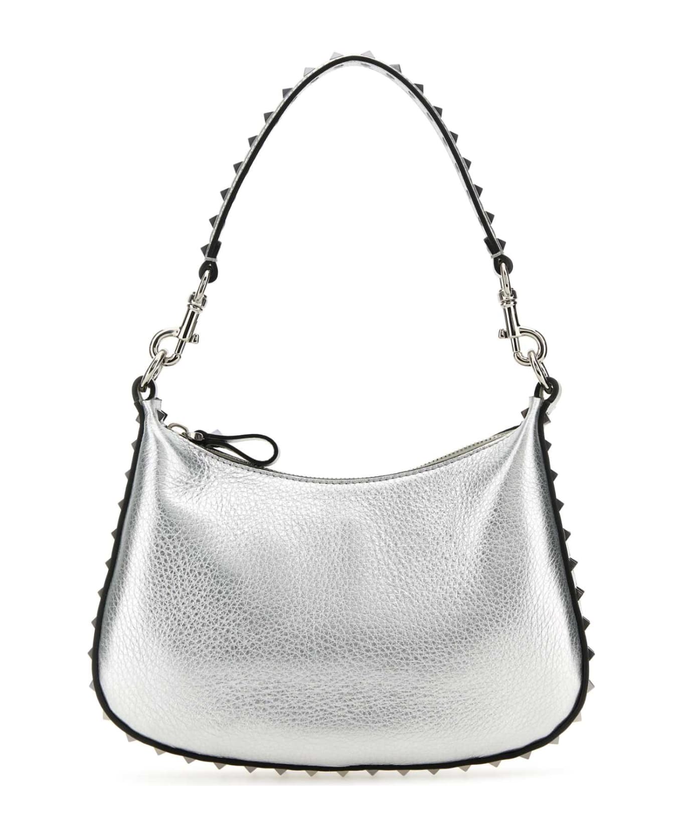 Valentino Garavani Silver Leather Rockstud Handbag - SILVER トートバッグ