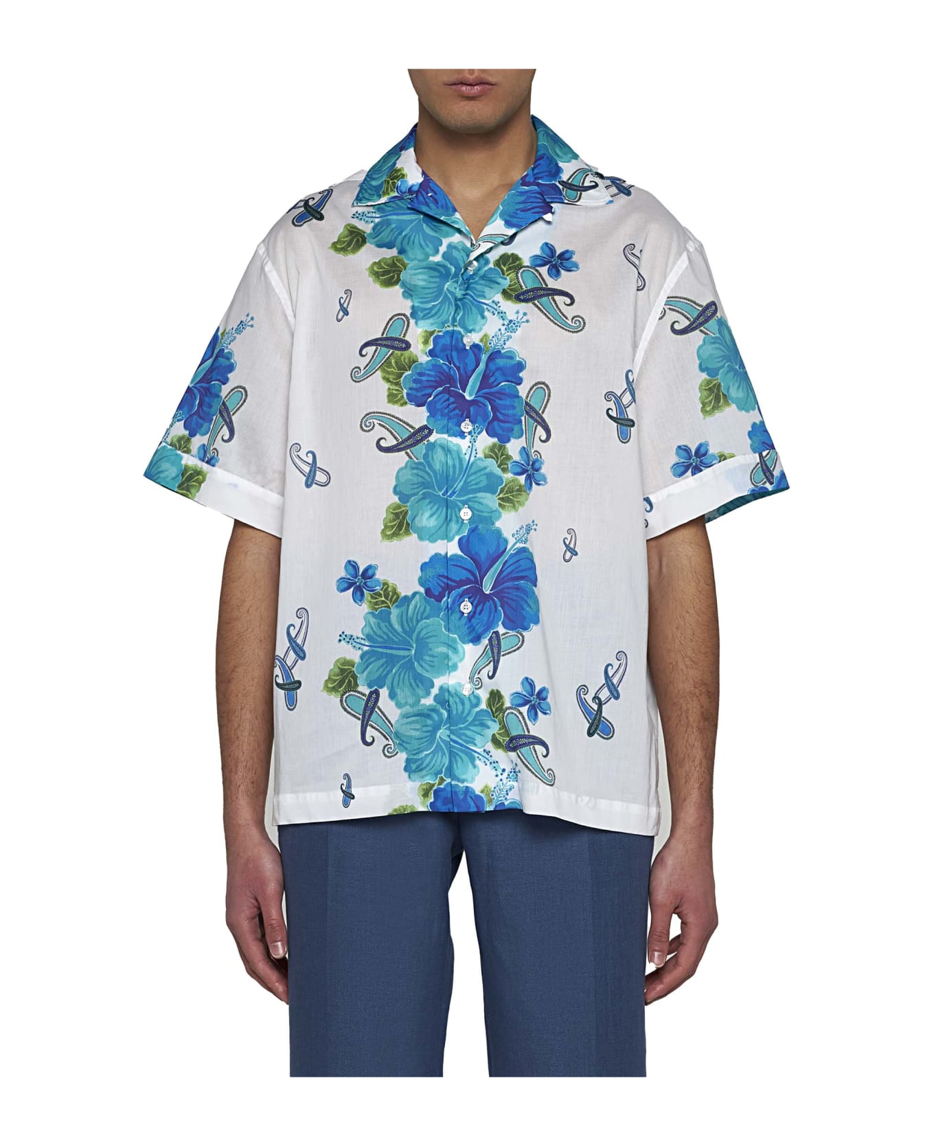 Etro Shirt - Stampa f.do blu シャツ