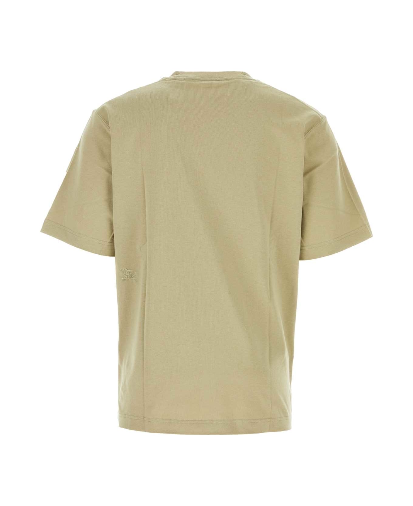 Burberry Cappuccino Cotton Oversize T-shirt - HUNTER