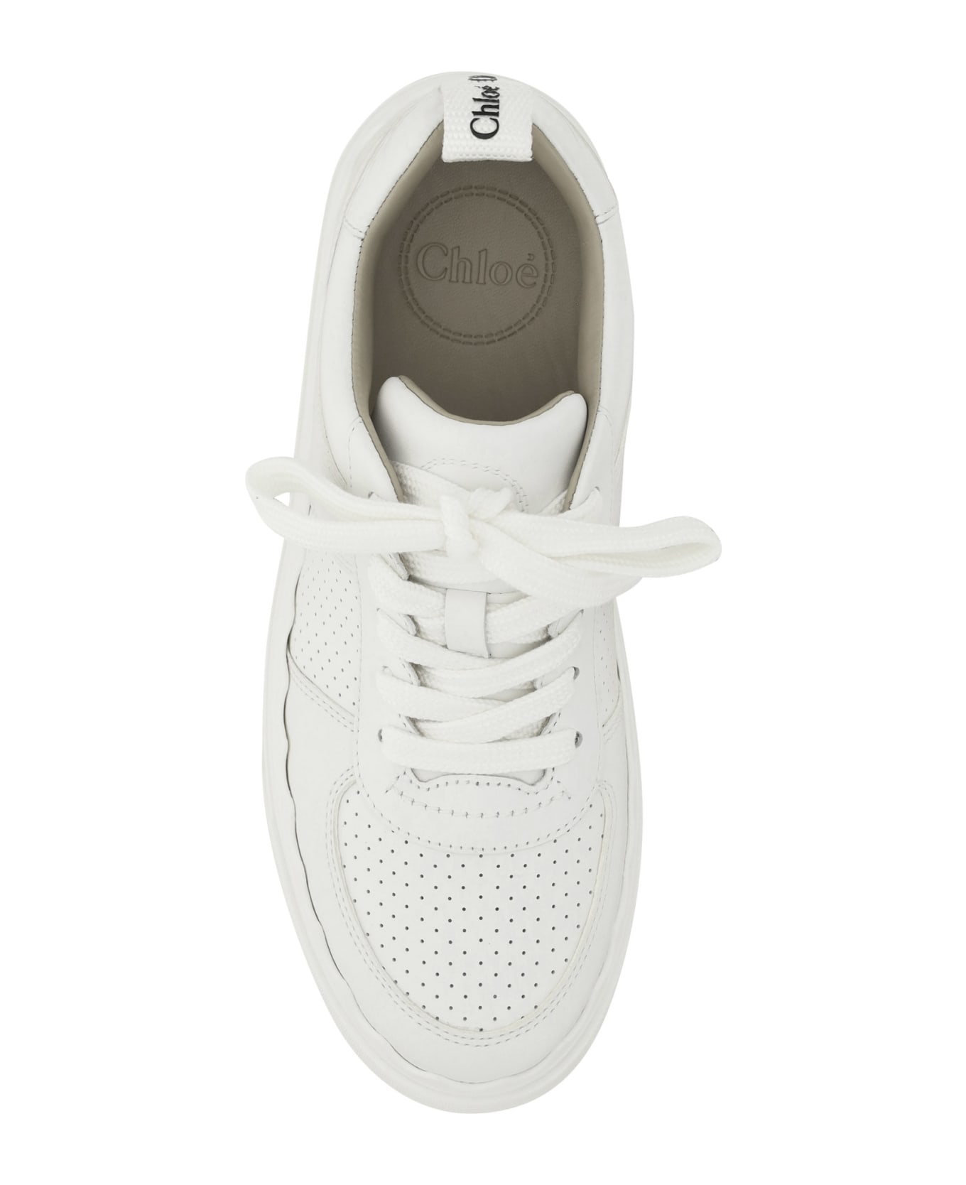 Chloé Chloè Lauren Leather Sneaker - White