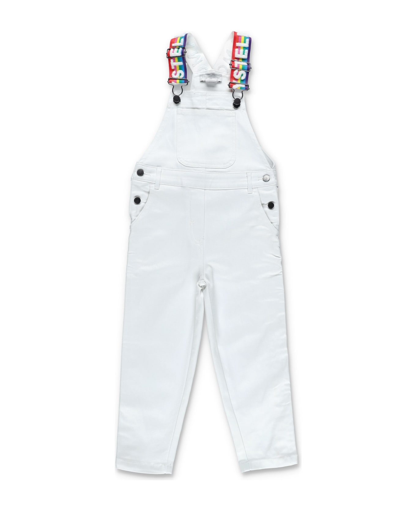 Stella McCartney Kids Denim Overall With Logoed Straps