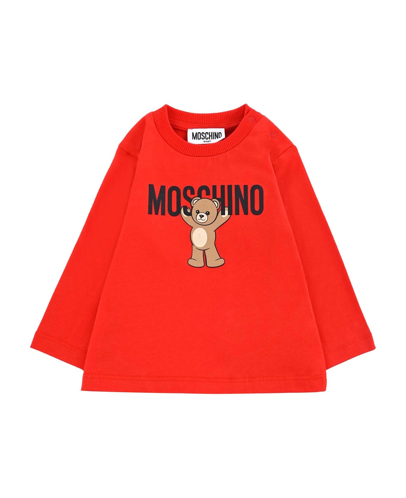 Moschino Red T-shirt For Babykids With Teddy Bear - Red