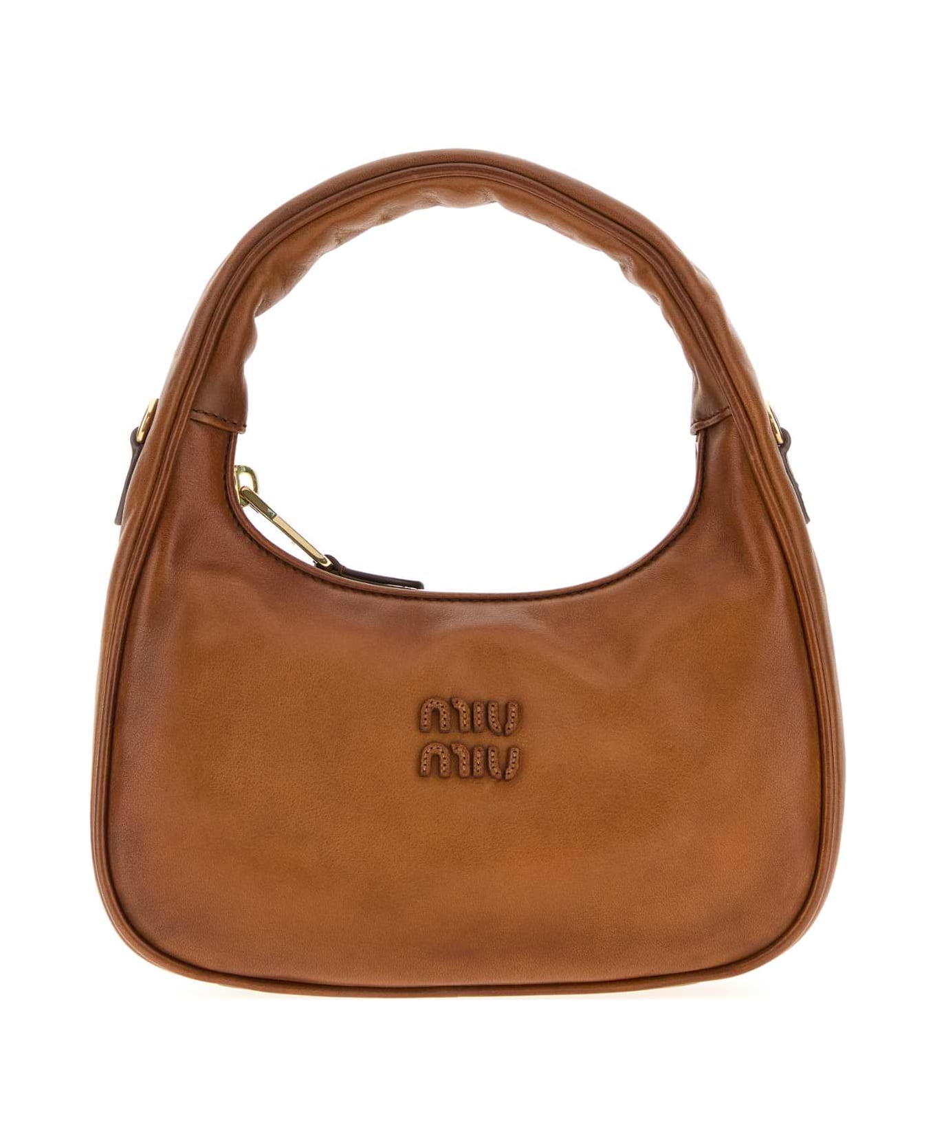 Miu Miu Caramel Leather Wander Handbag - COGNAC