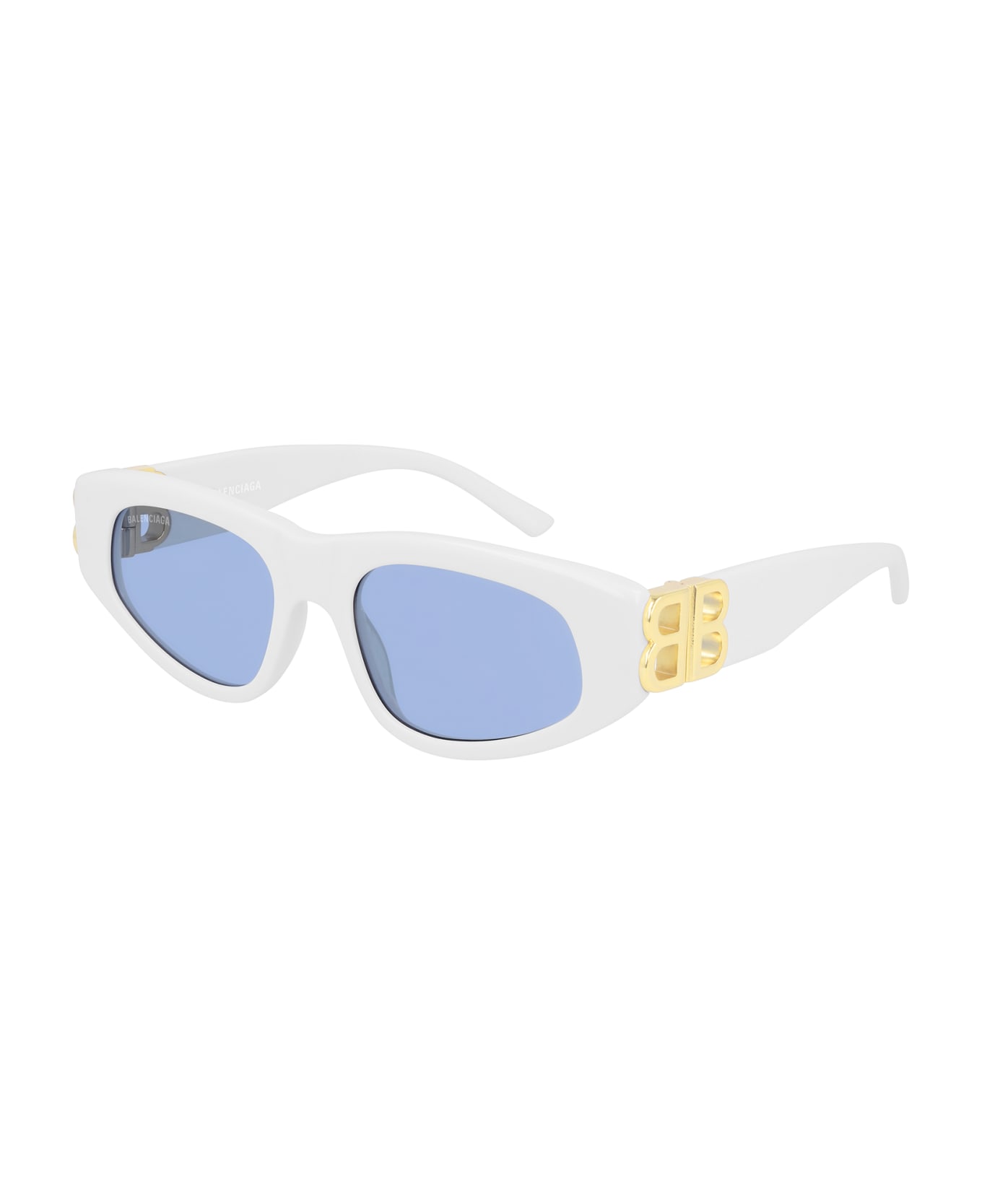Balenciaga Eyewear BB0095S Sunglasses - White Gold Light Blue