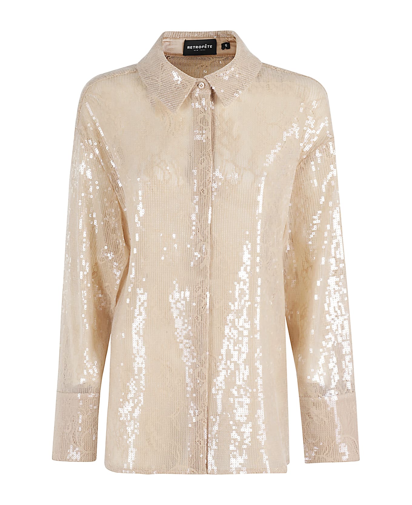 retrofete Ariana Sequin Shirt - Nude