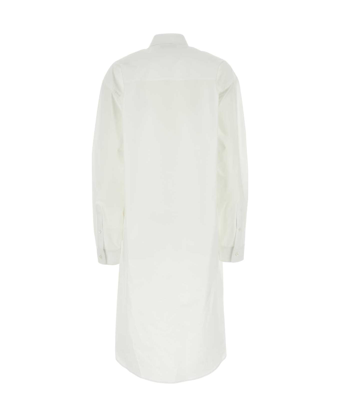 Balenciaga White Poplin Shirt Dress - WHITE