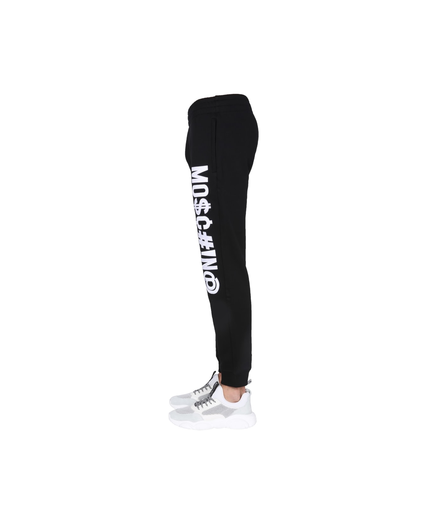 Moschino Jogging Pants With Logo - BLACK