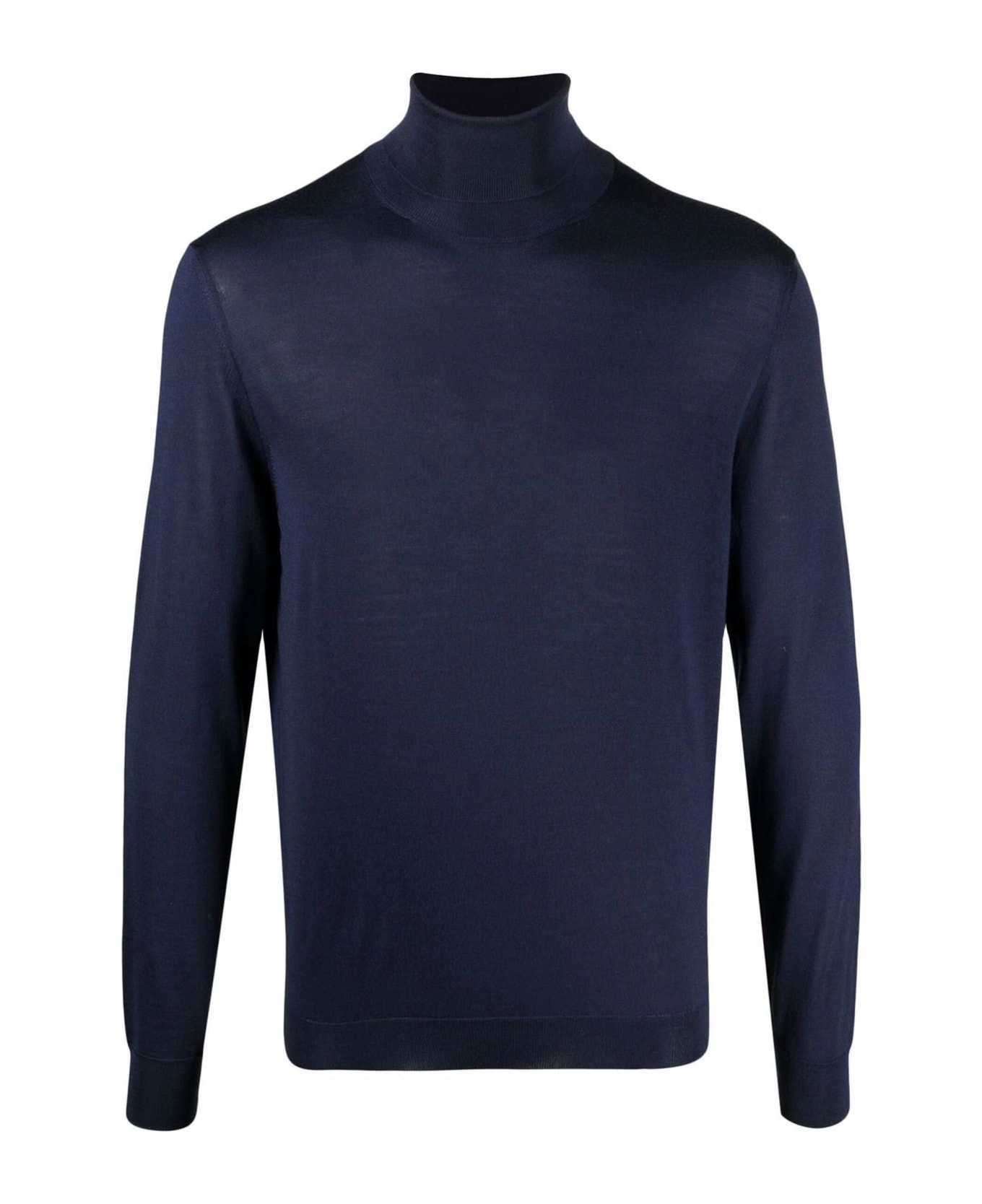 Drumohr Blue Merino Turtleneck Sweater - Blue