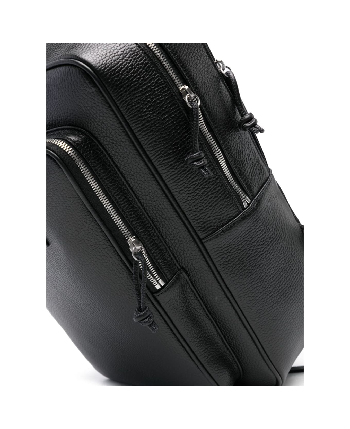 Emporio Armani Leather Backpack - Black