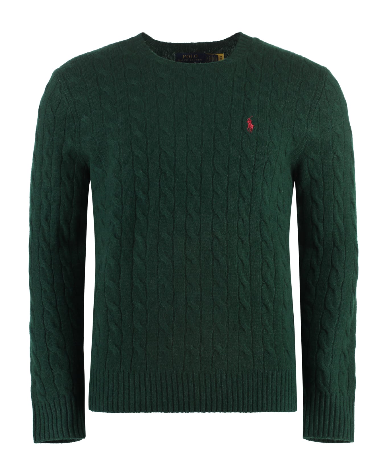 Polo Ralph Lauren Green Cashmere Blend Braid Sweater - Green