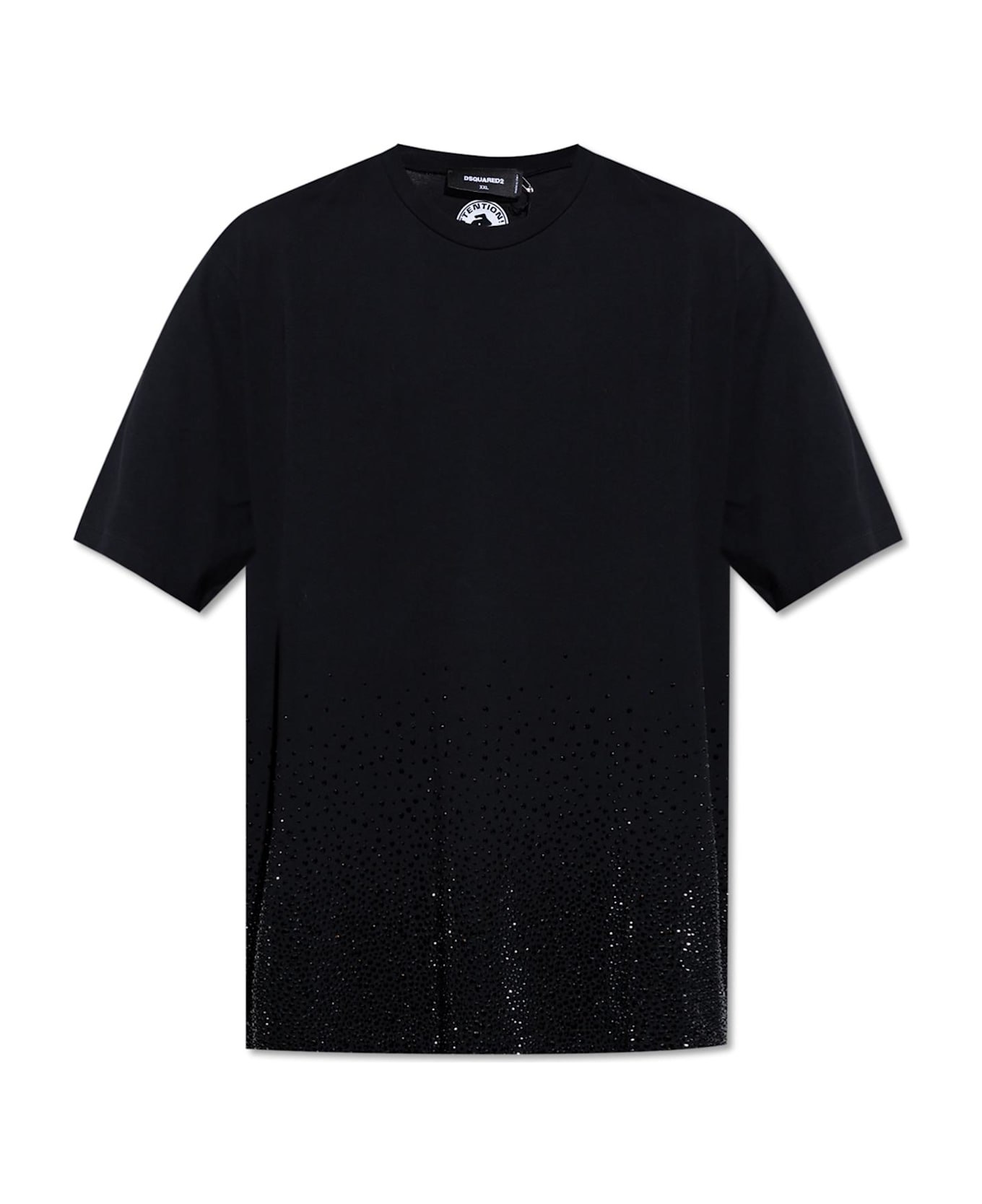 Dsquared2 T-shirt With Shimmering Appliqués - Black