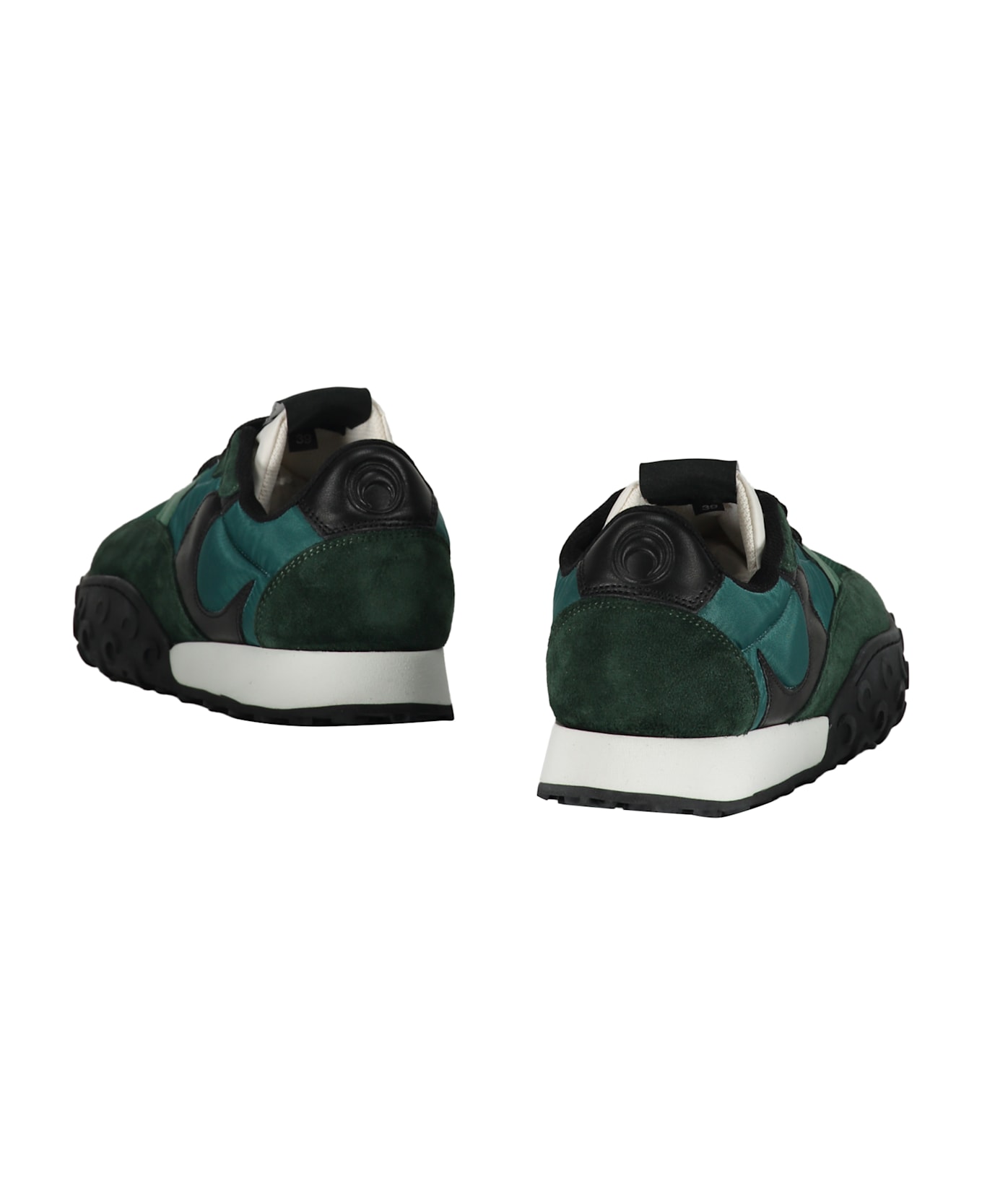 Marine Serre Leather And Suede Inserts Sneakers - green