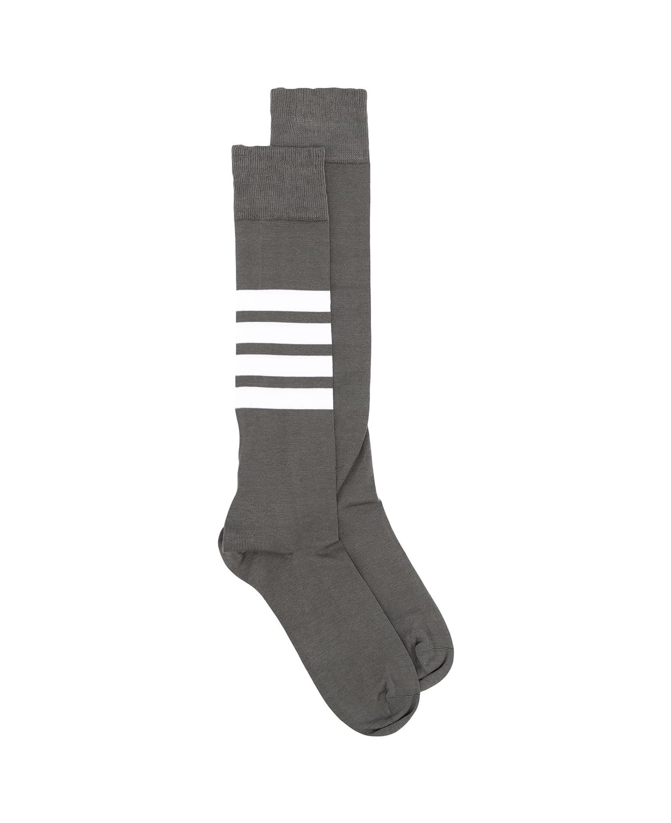 Thom Browne Over The Calf Socks With 4 Bar - Med Grey 靴下＆タイツ