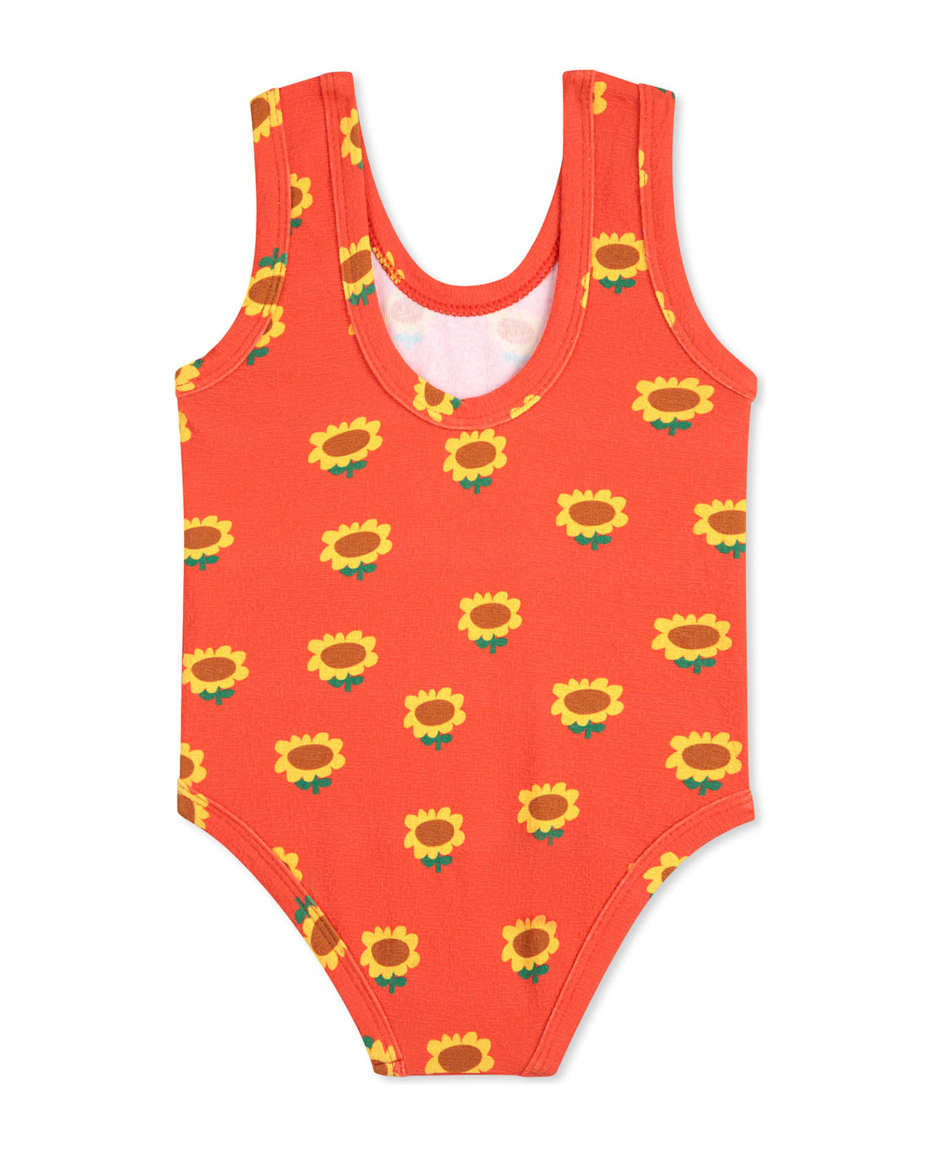 Bobo Choses Red Swimsuit For Baby Girl With Sunflowers - Red