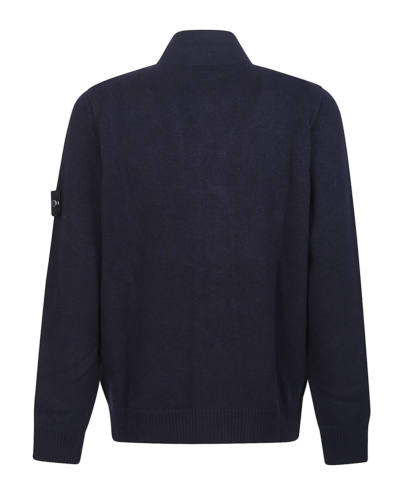 Stone Island Logo Patch Cardigan - Navy Blue