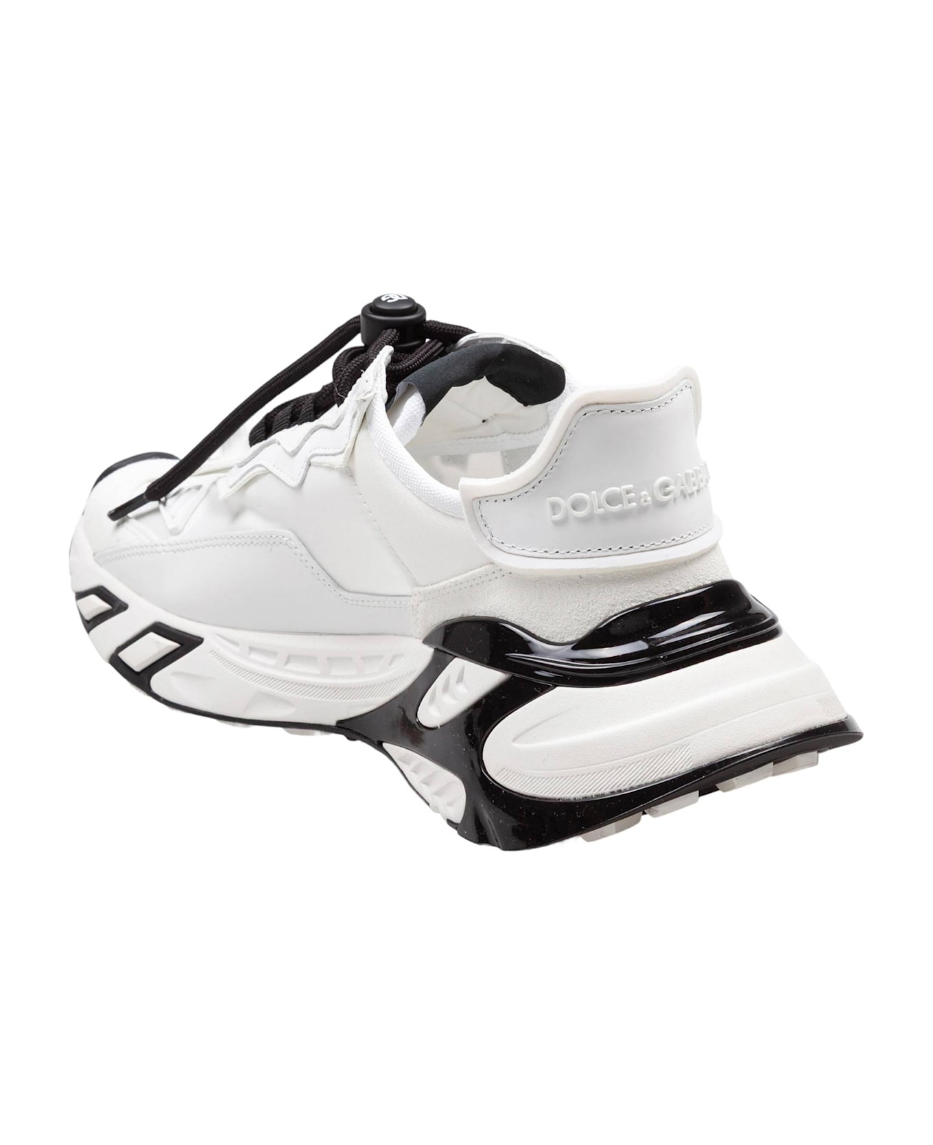 Dolce 
Gabbana Day Faster Viscose And Leather Sneakers, Black And White - white/black